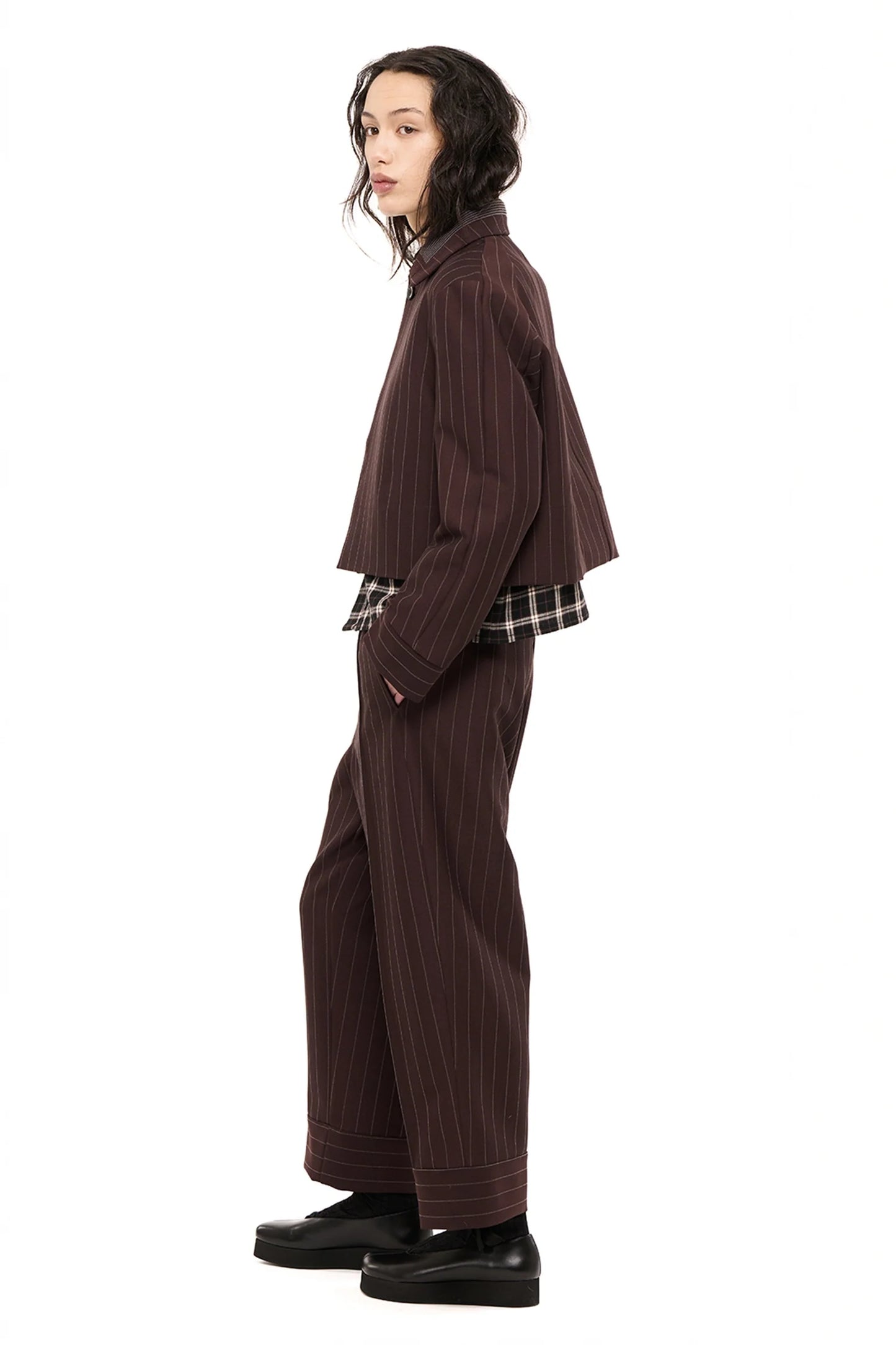 Hero Jacket Bonded Pinstripe | Chocolate