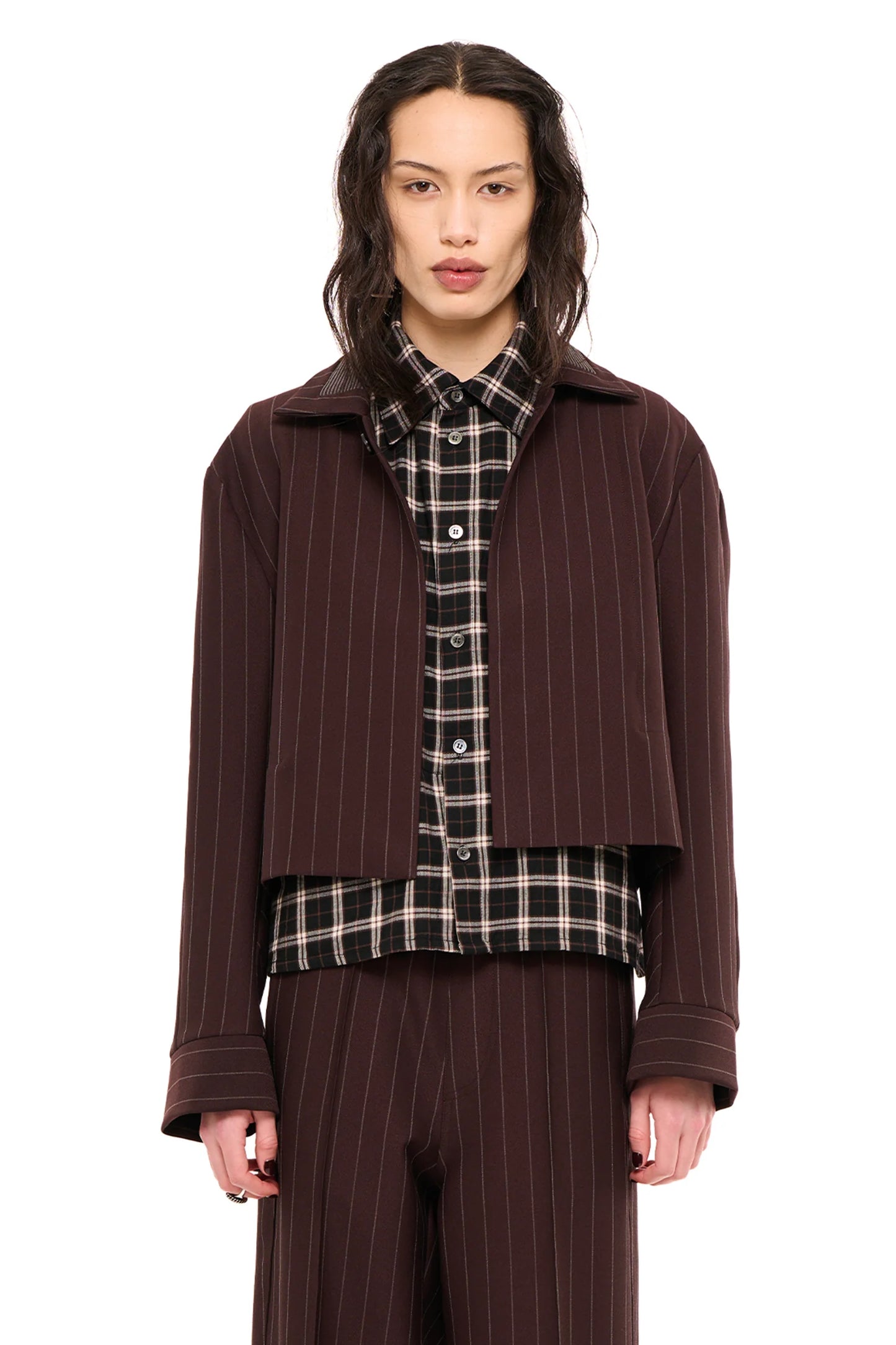 Hero Jacket Bonded Pinstripe | Chocolate