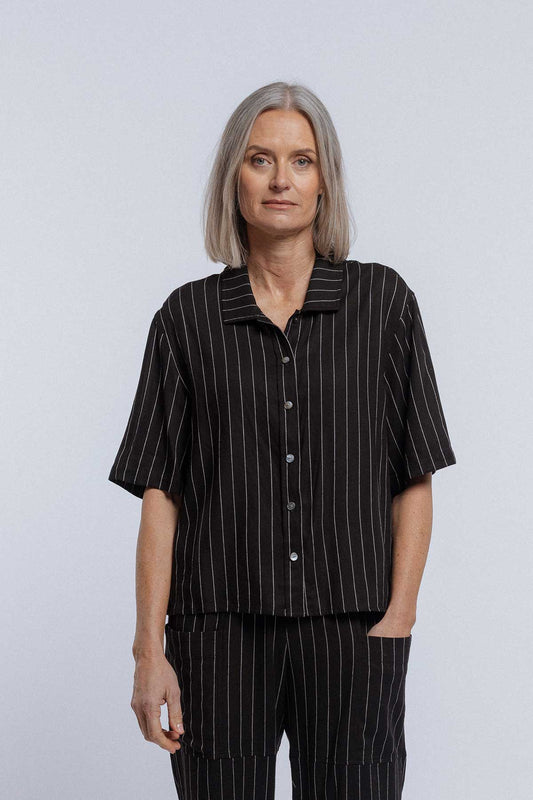 Smoking Shirt | Black Stripe