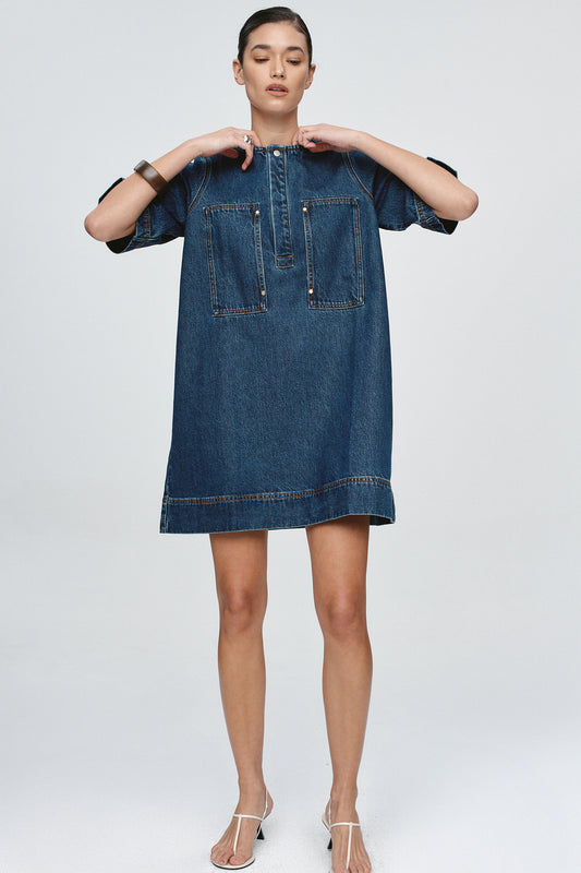 Patch Pocket Dress | Classic Blue