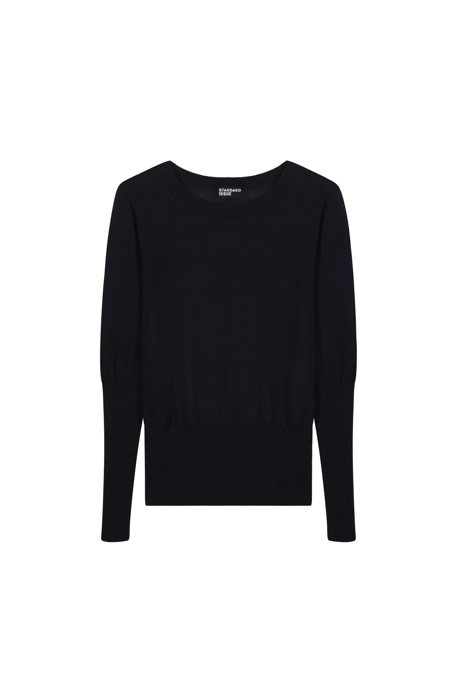 Merino Long Rib Sweater | Black
