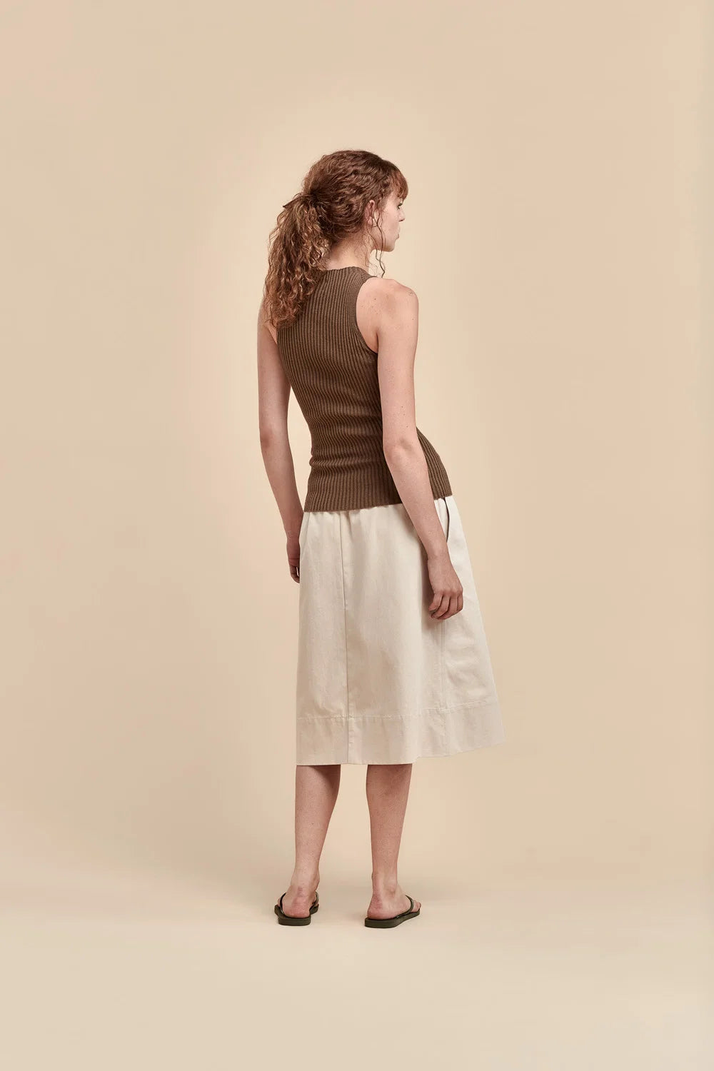 Merino Rib Crew Tank | Truffle