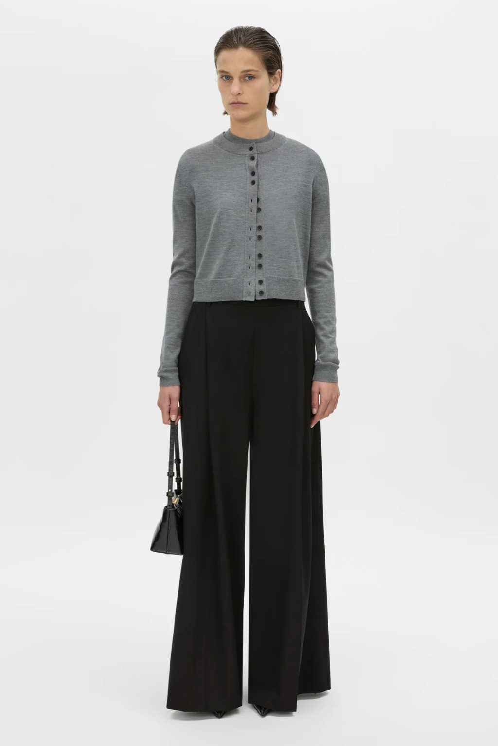 Leona Knit Cardigan | Charcoal Marle
