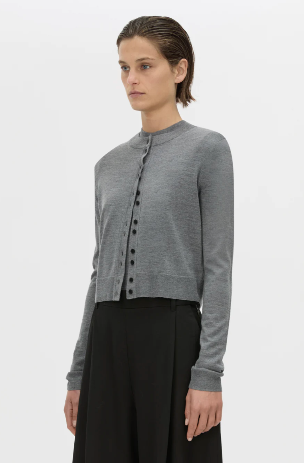 Leona Knit Cardigan | Charcoal Marle