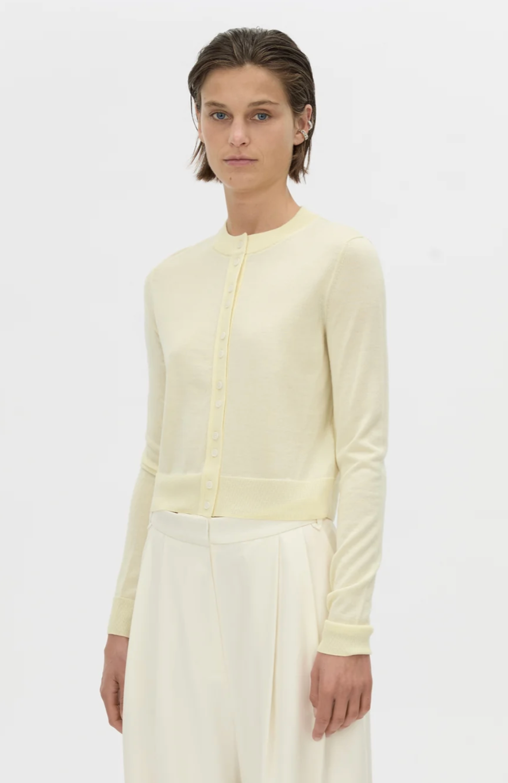 Leona Knit Cardigan | Soft Lemon