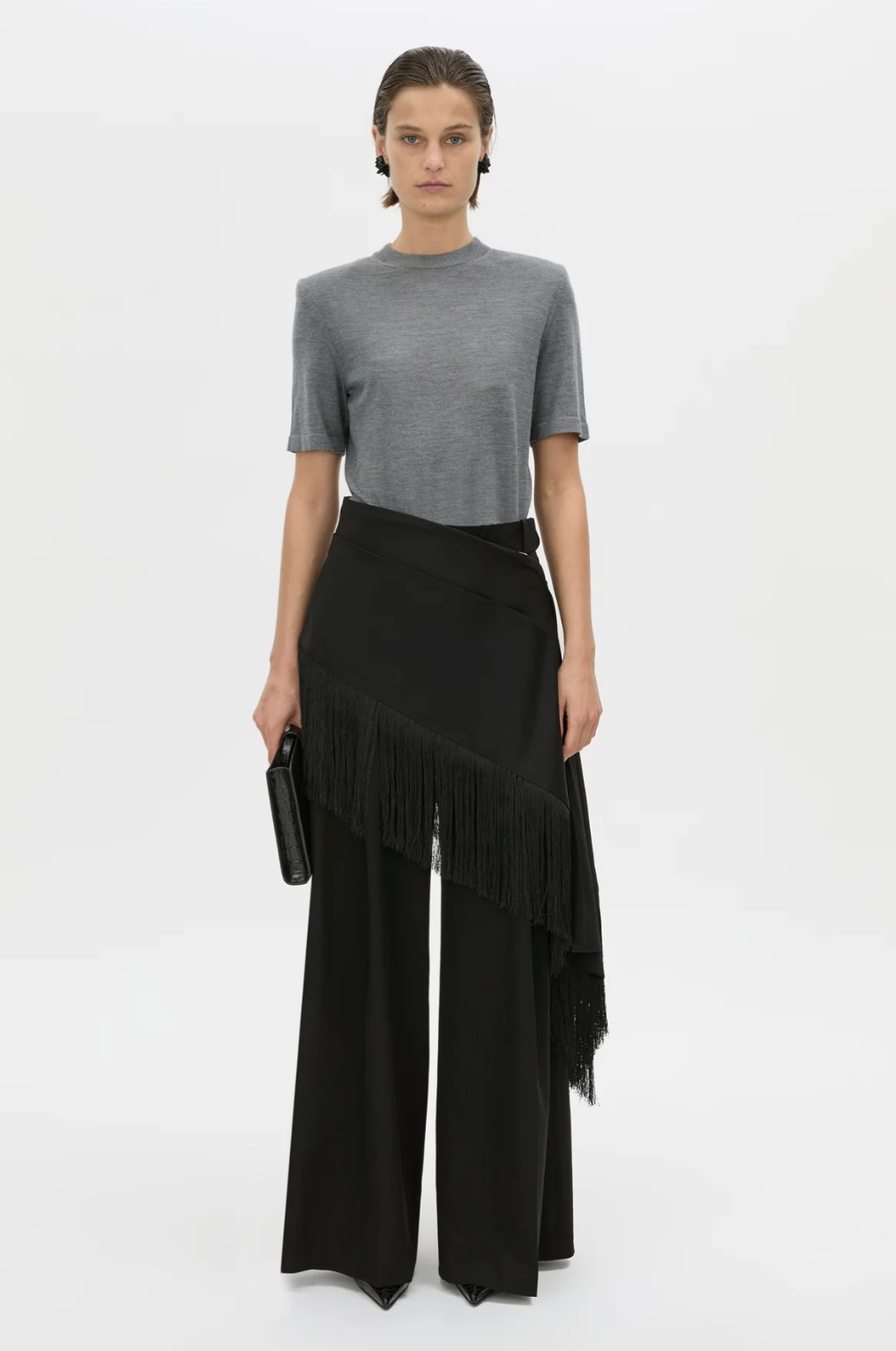 Leona Knit Tshirt | Charcoal Marle