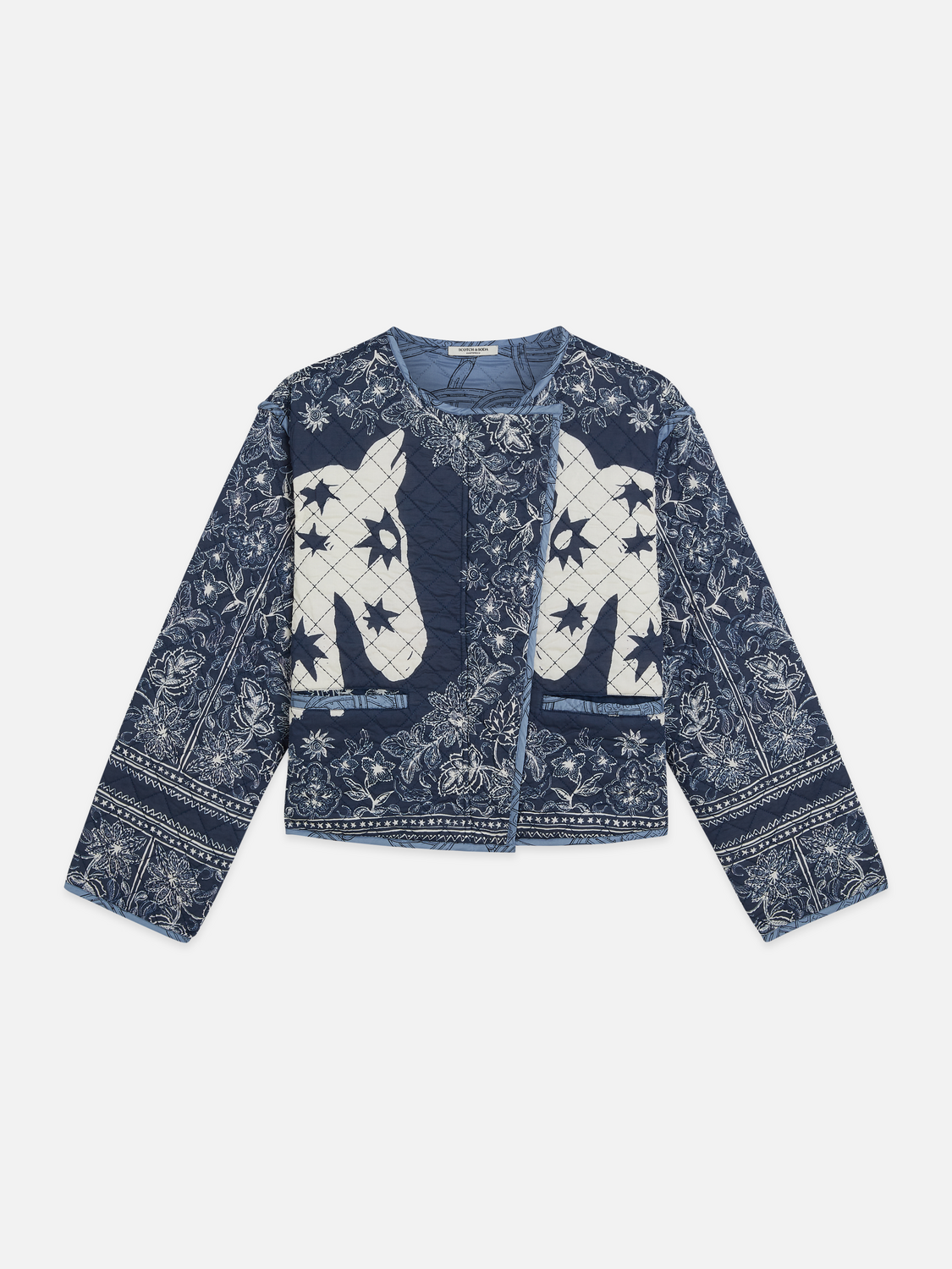 Reversible Printed Quilted Jacket | Horse Bandana