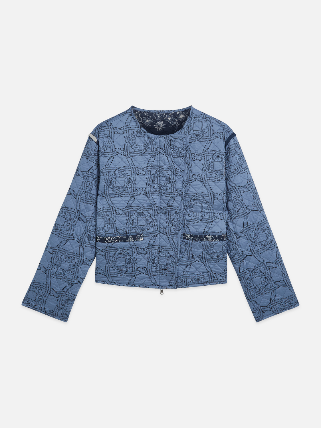 Reversible Printed Quilted Jacket | Horse Bandana