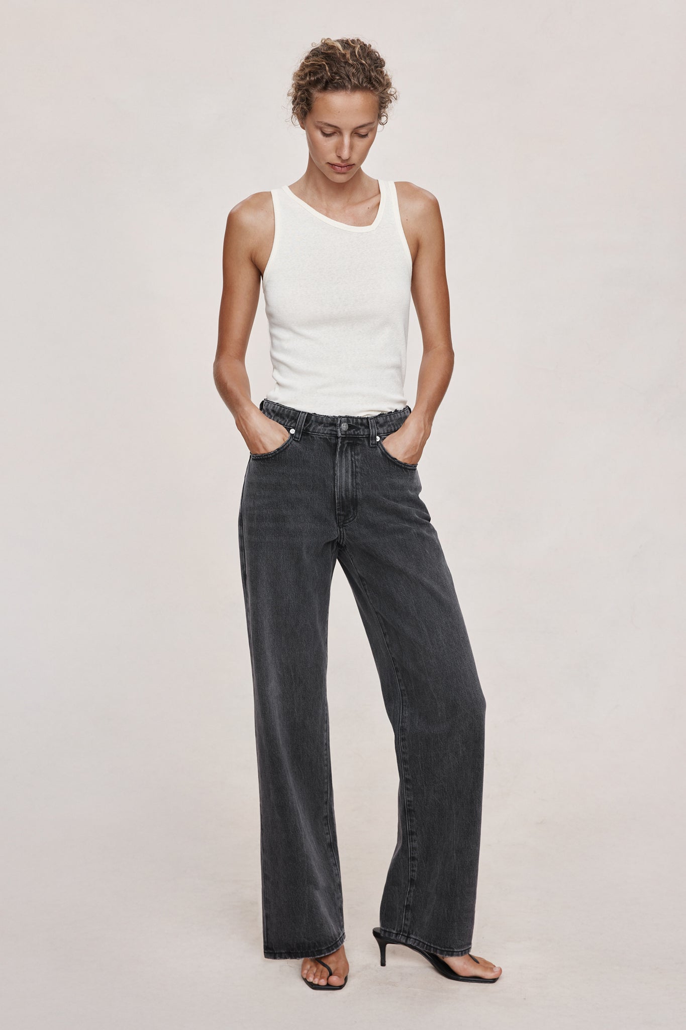 Wide Leg Jean | Faded Black