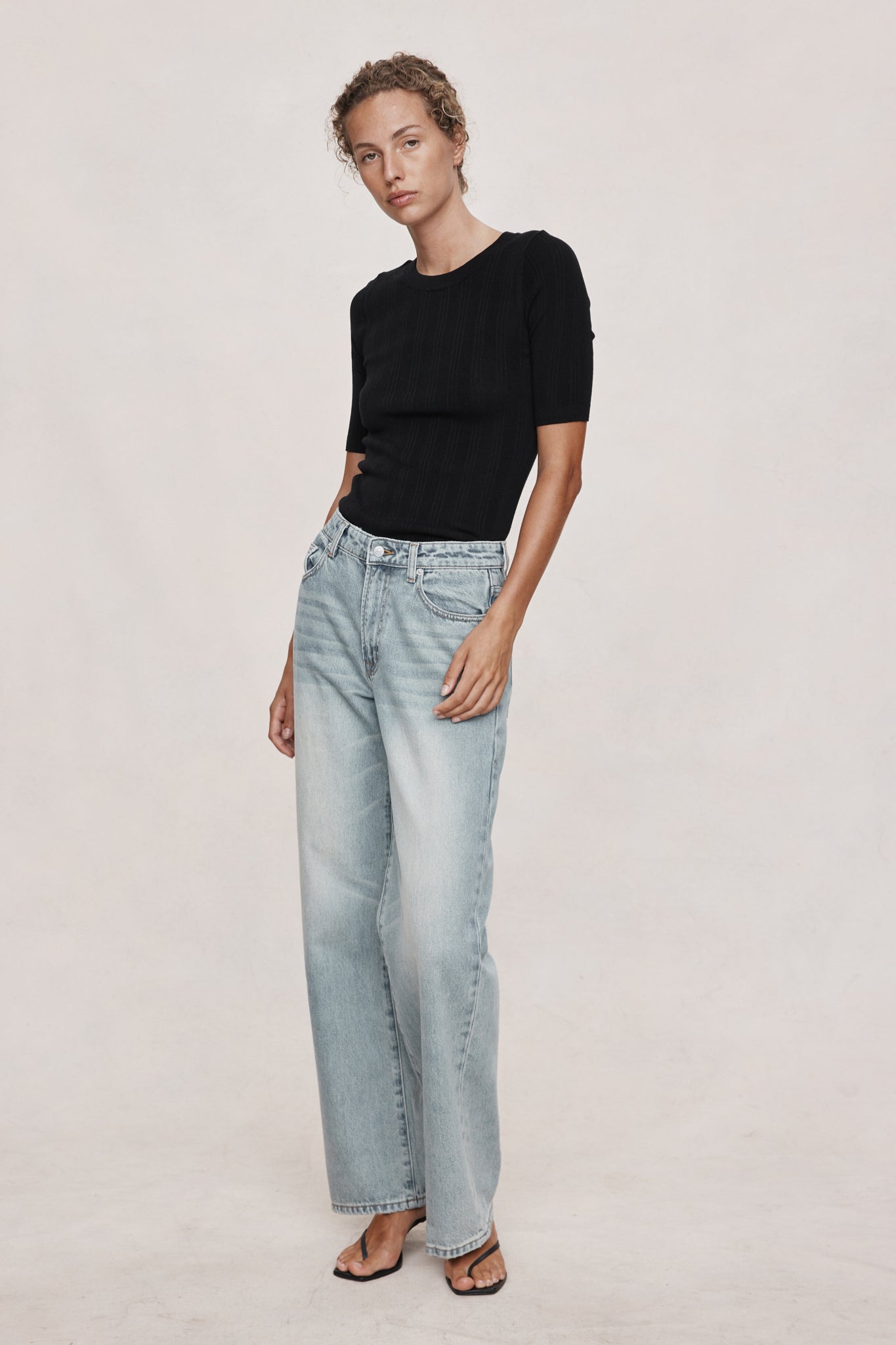 Wide Leg Jean | Faded Blue