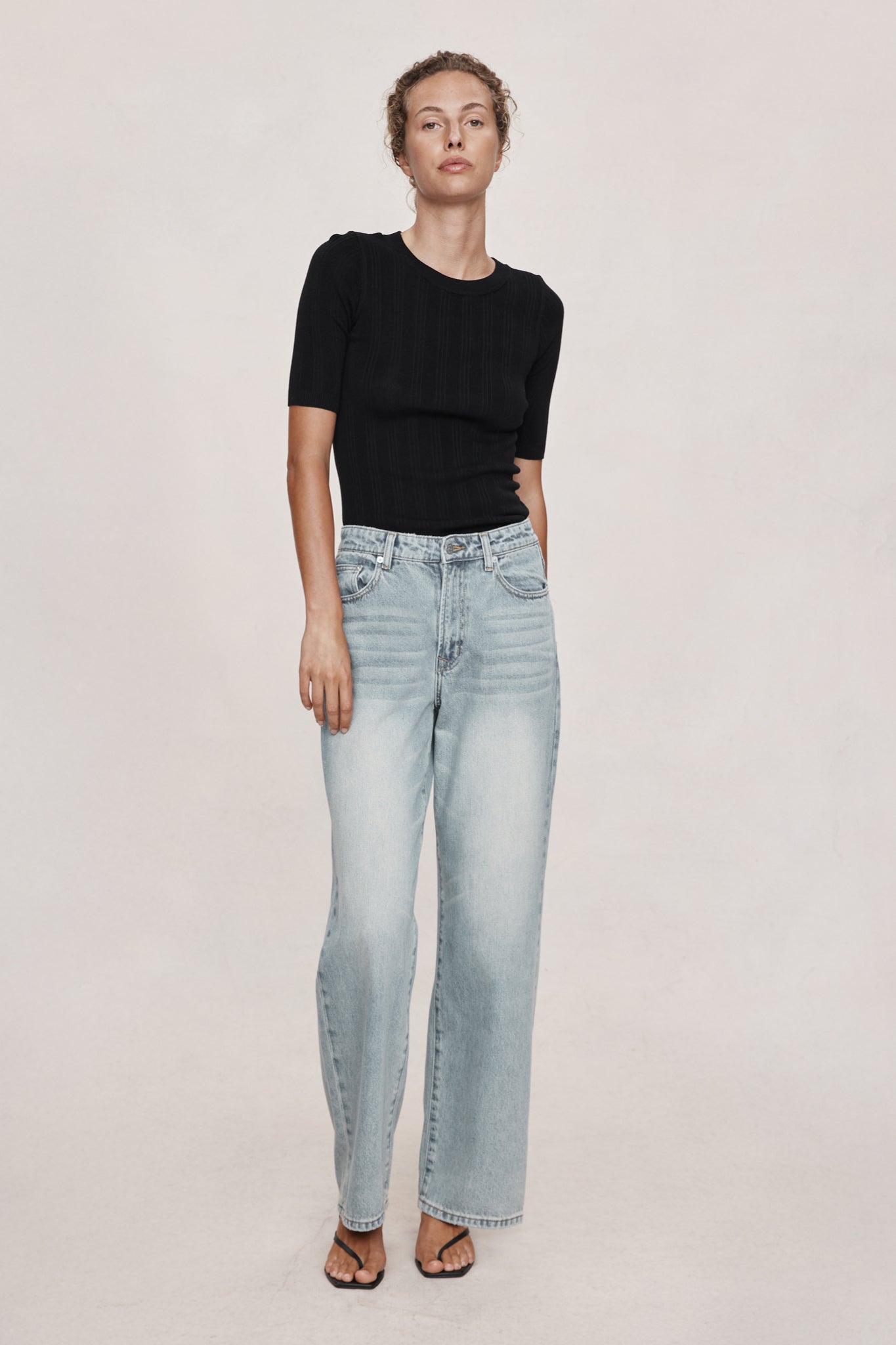 Wide Leg Jean | Faded Blue