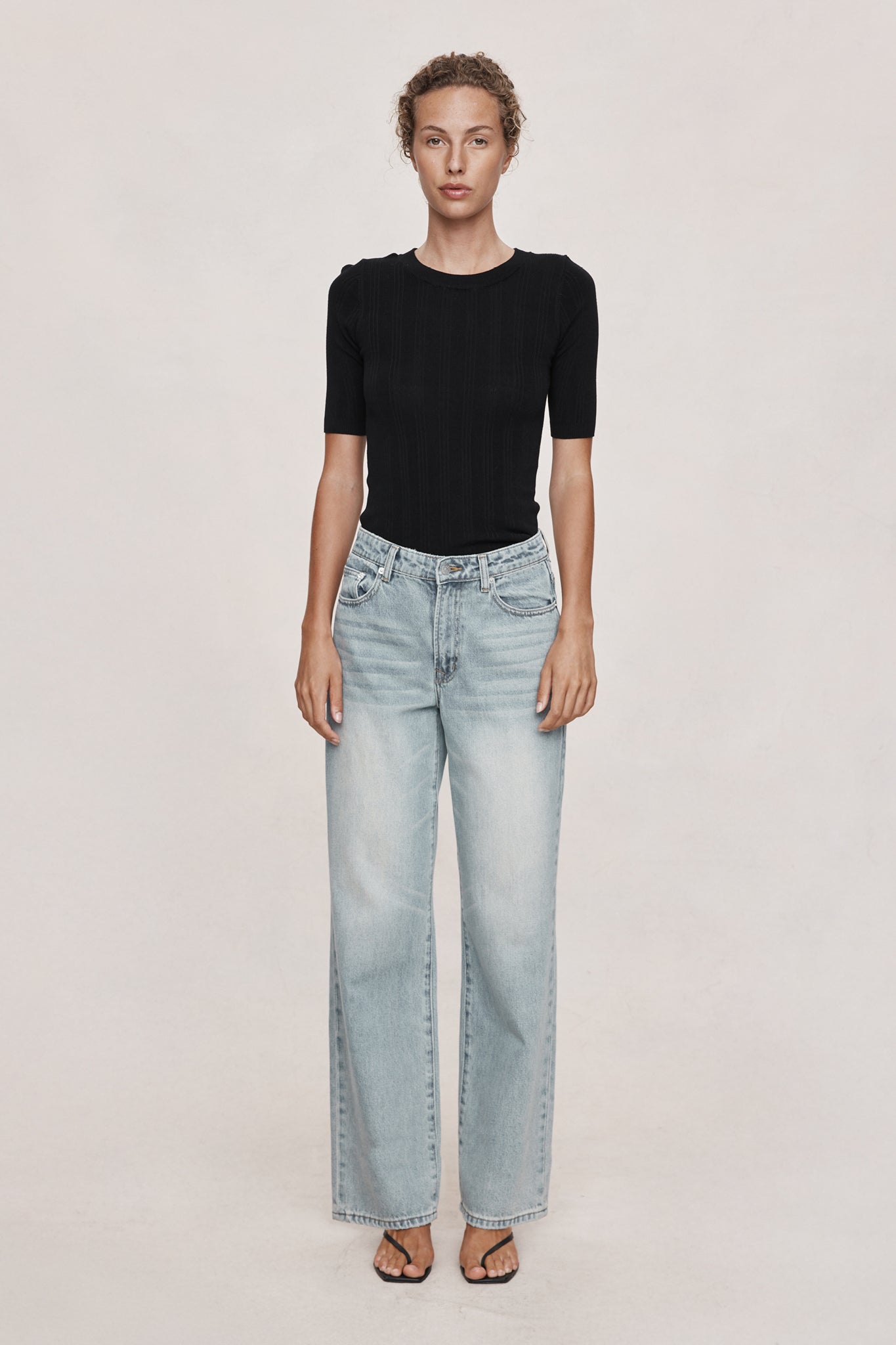 Wide Leg Jean | Faded Blue