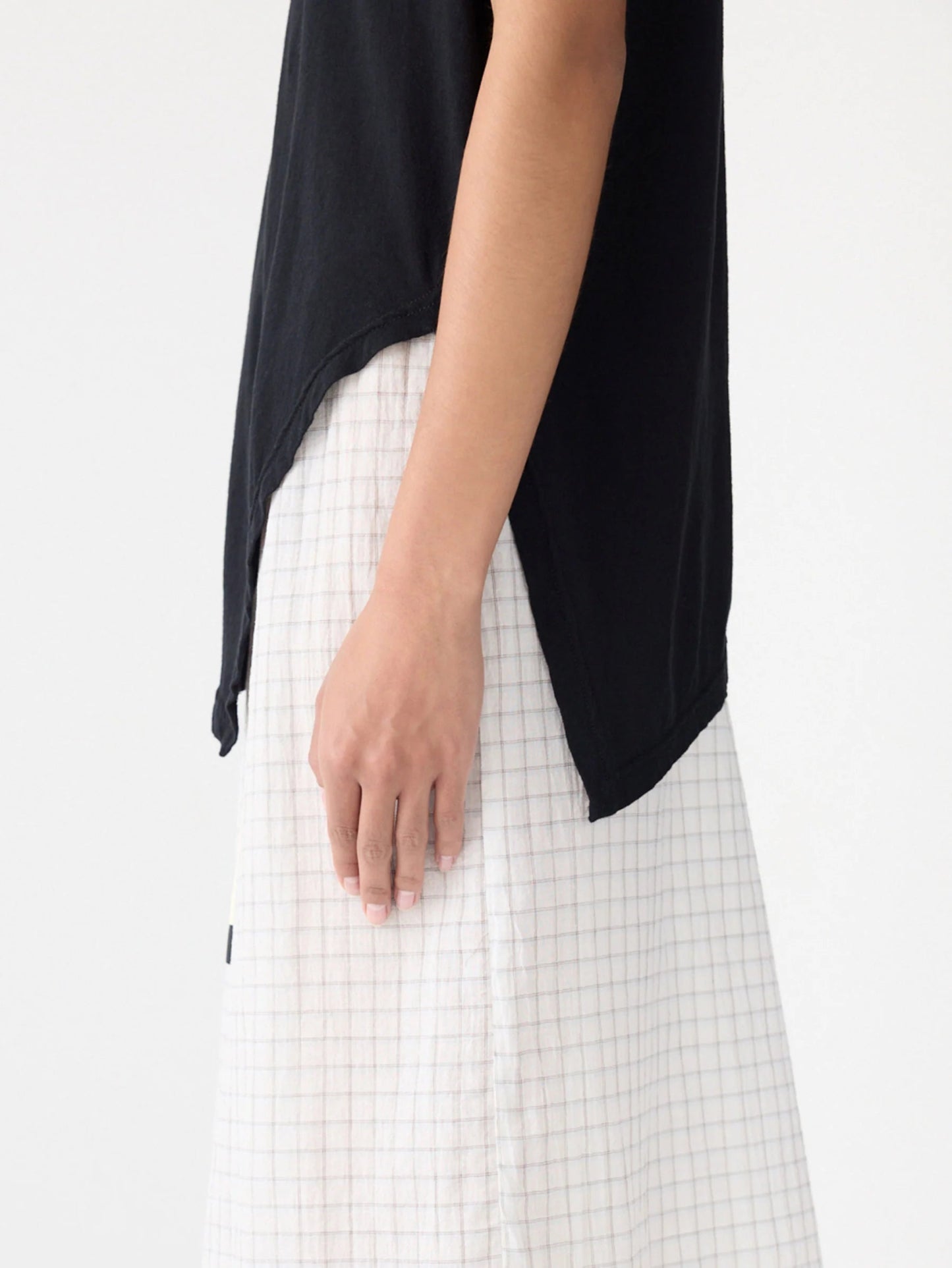 bassike | Asymmetric Crew Neck Tank | Black | Palm Boutique