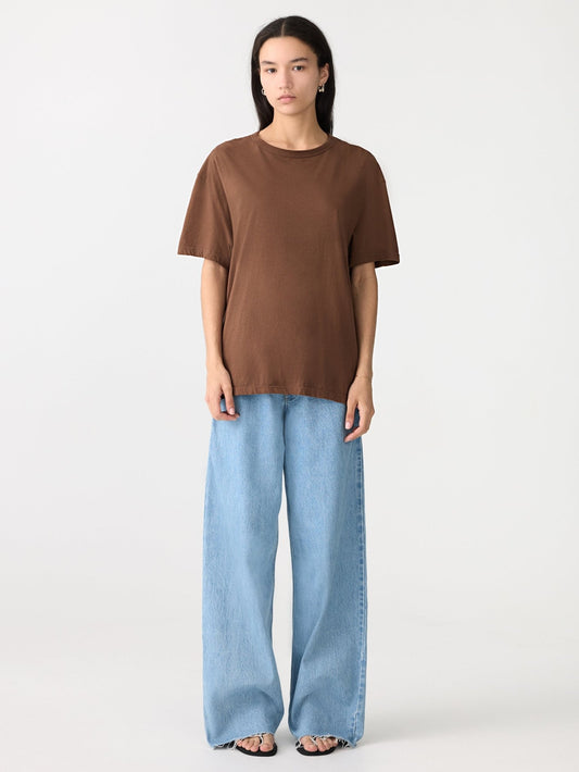 bassike | Boyfriend Heritage T-shirt | Chocolate Brown | Palm Boutique