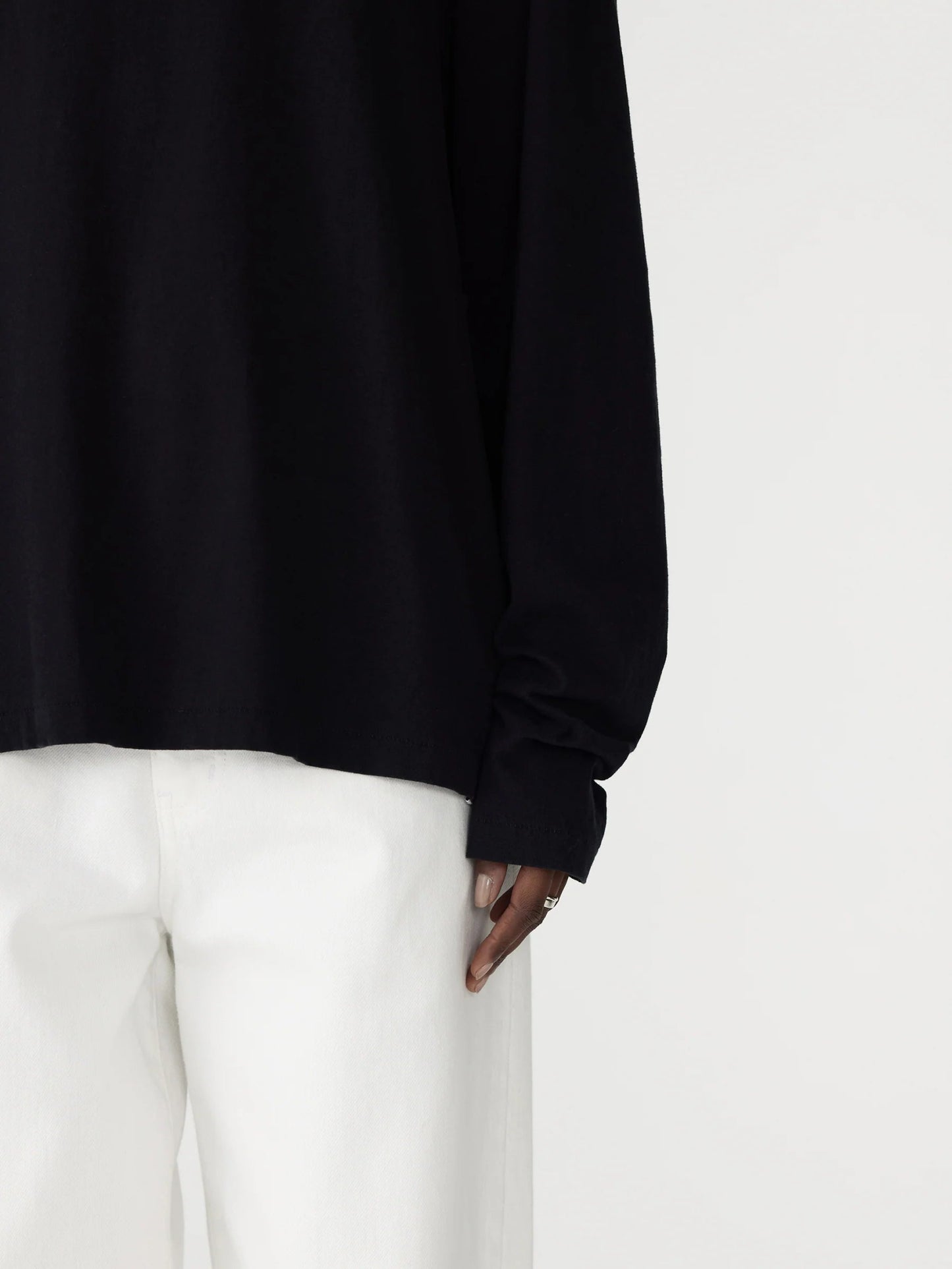 bassike | Boyfriend Htg L/S T-shirt | Black | Palm Boutique