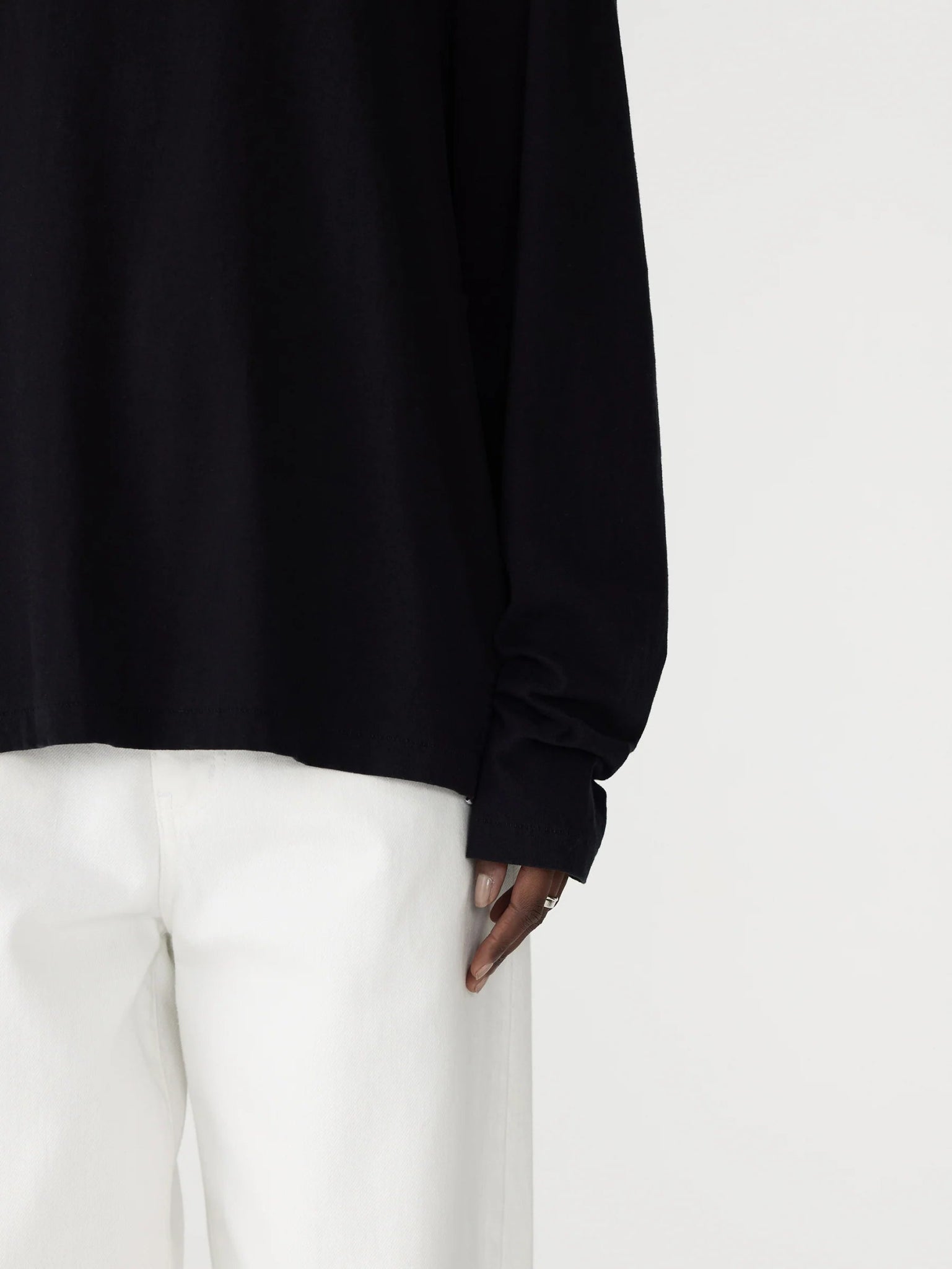 bassike | Boyfriend Htg L/S T-shirt | Black | Palm Boutique