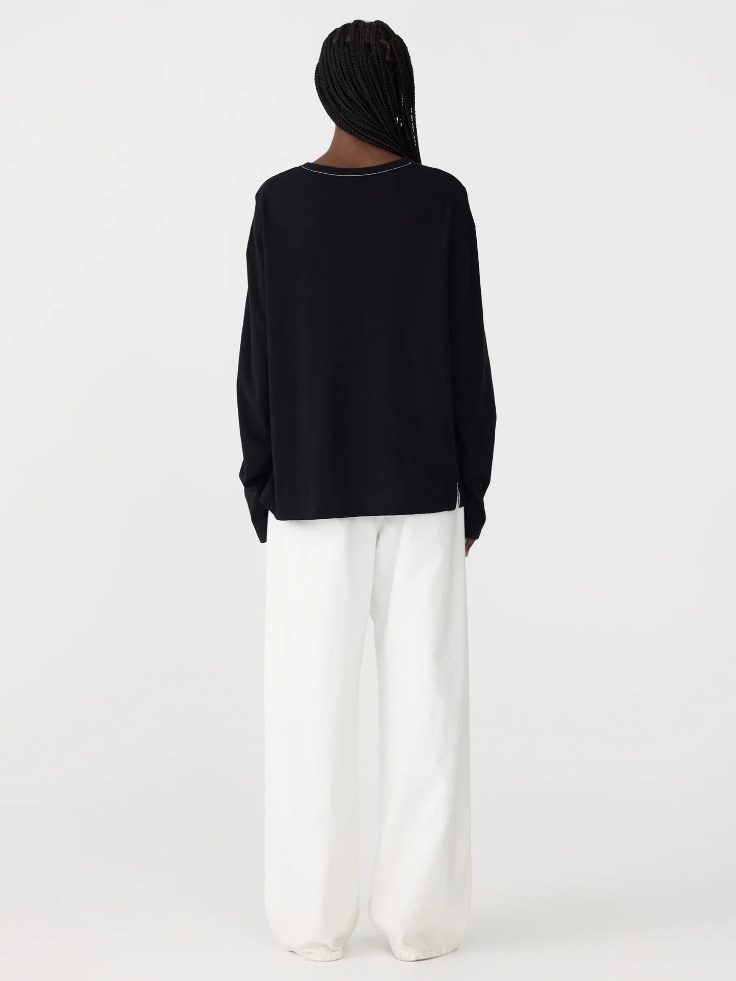 bassike | Boyfriend Htg L/S T-shirt | Black | Palm Boutique