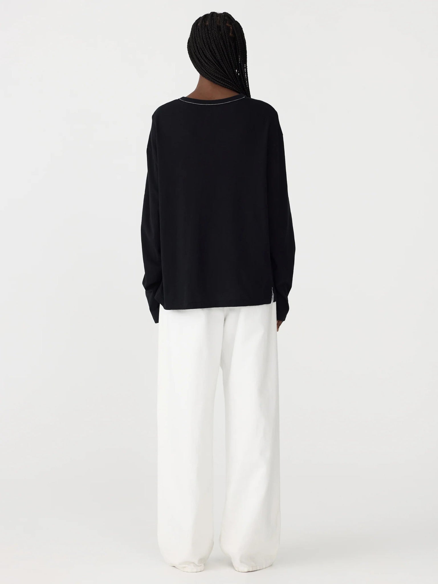 bassike | Boyfriend Htg L/S T-shirt | Black | Palm Boutique