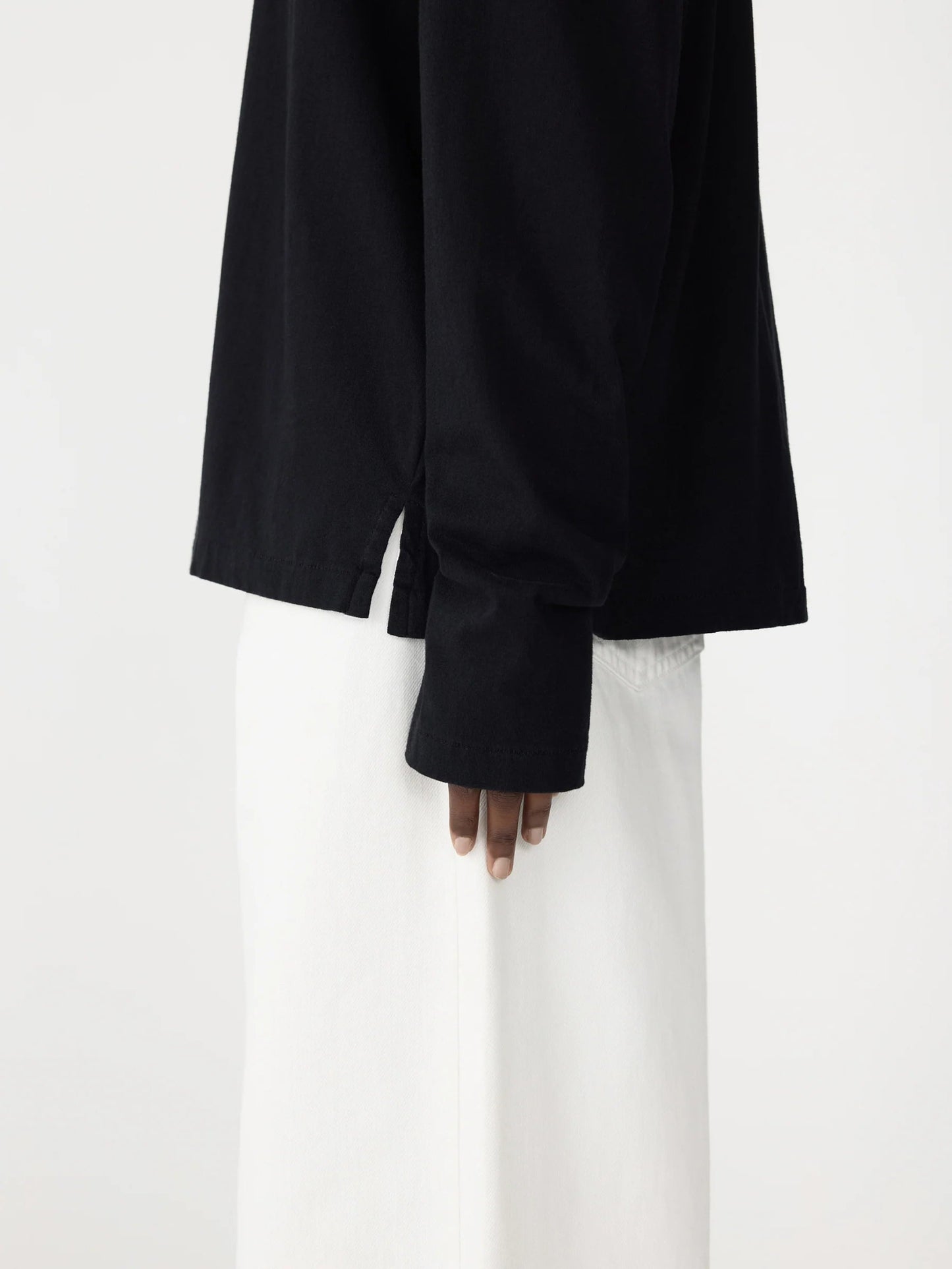 bassike | Boyfriend Htg L/S T-shirt | Black | Palm Boutique