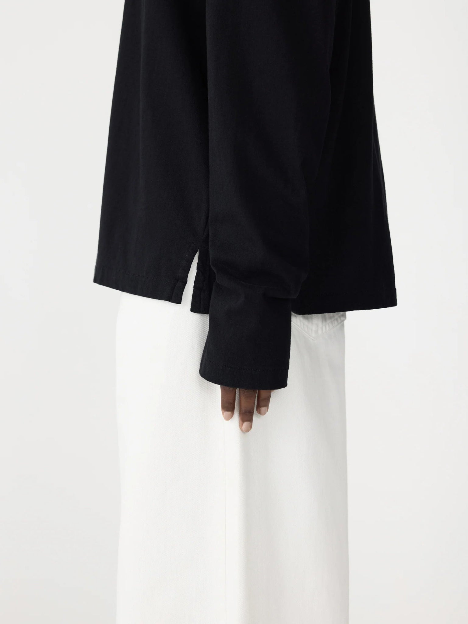 bassike | Boyfriend Htg L/S T-shirt | Black | Palm Boutique