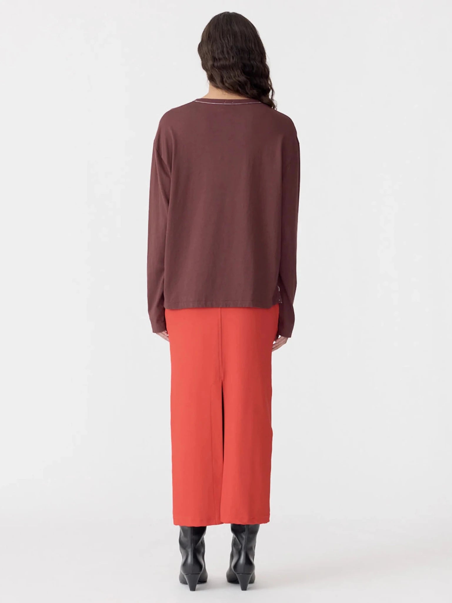 bassike | Boyfriend Htg L/S T-shirt | Cocoa | Palm Boutique