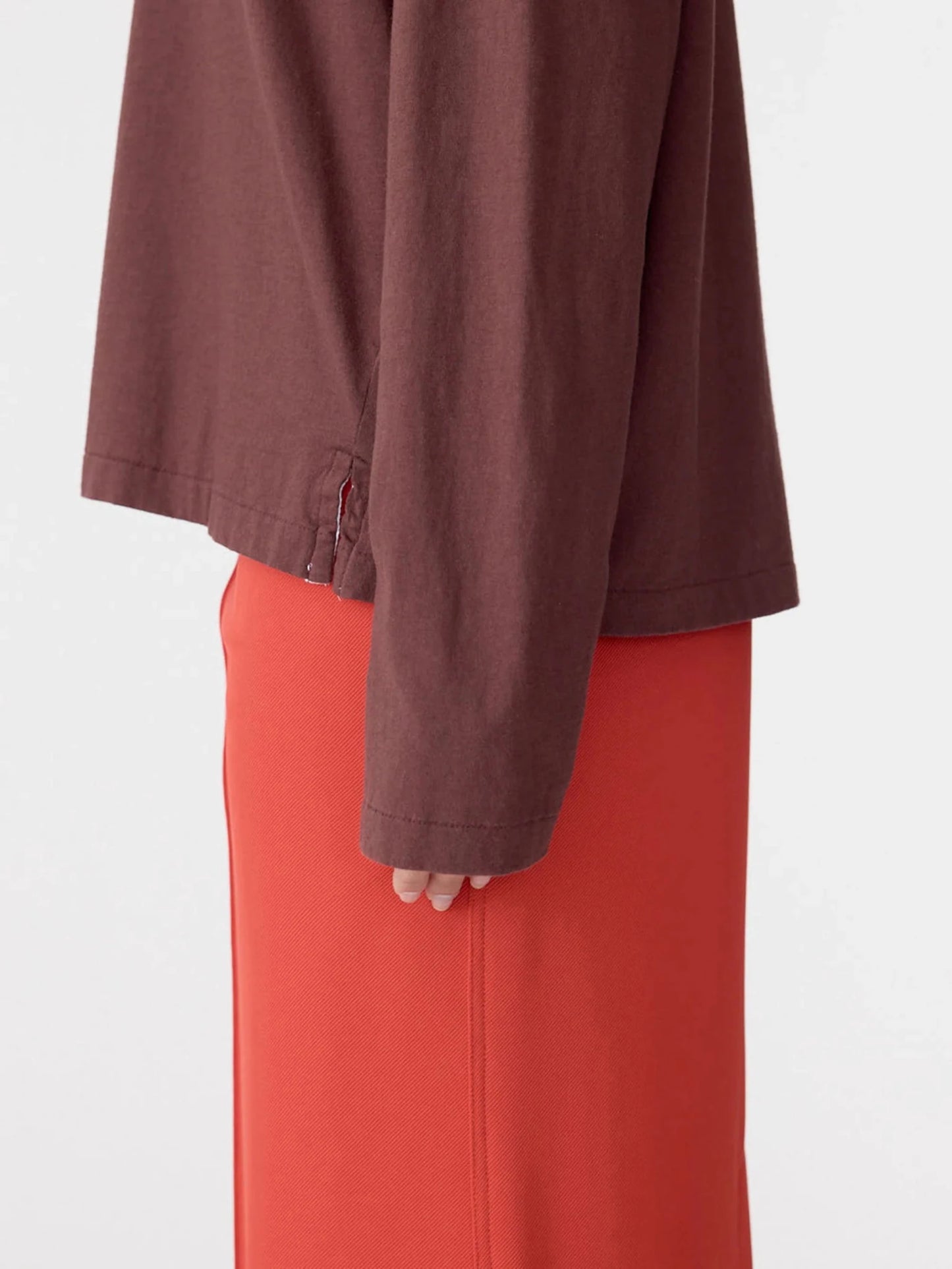 bassike | Boyfriend Htg L/S T-shirt | Cocoa | Palm Boutique