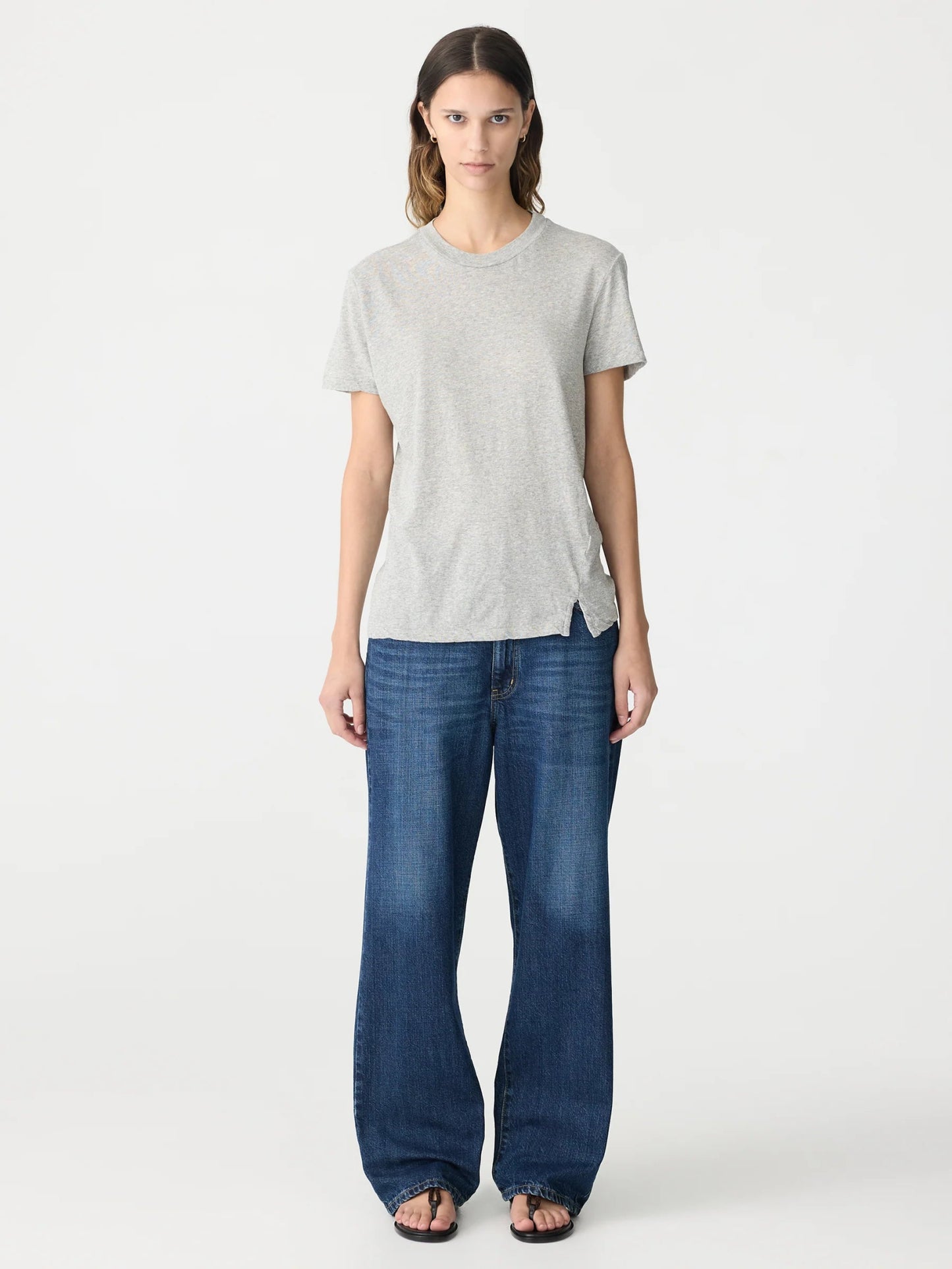 bassike | Classic t-shirt | Grey Marl | Palm Boutique
