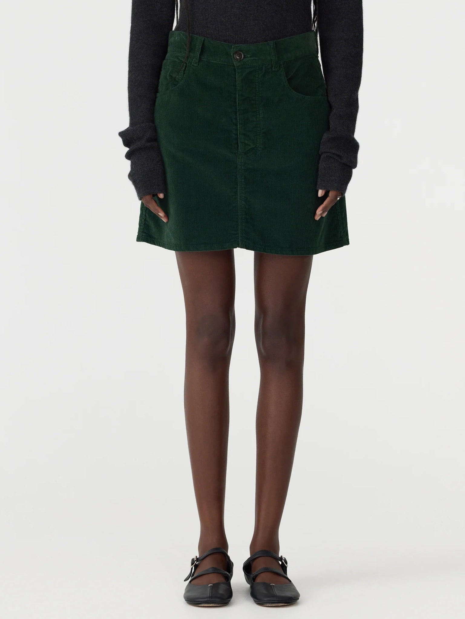 bassike | Cord Mini Skirt | Vintage Green | Palm Boutique