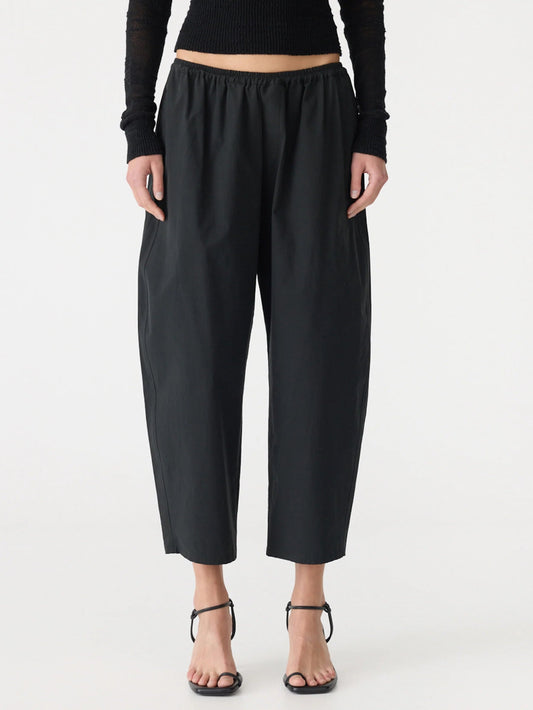 bassike | Crushed Cotton Gathered Pant | Black | Palm Boutique