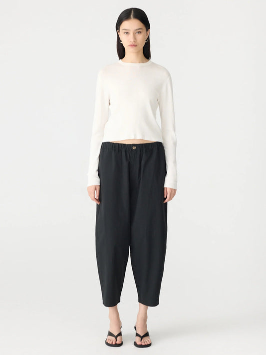 bassike | Crushed Cotton Summer Pant | Black | Palm Boutique