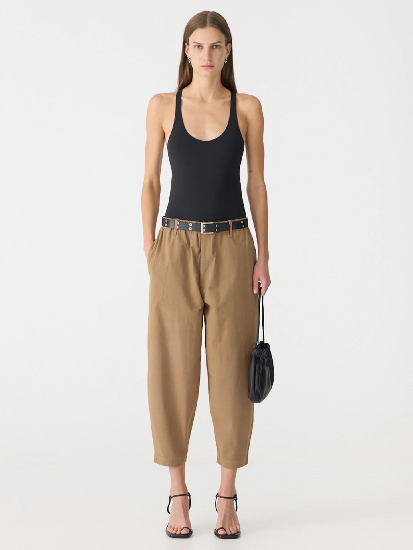 bassike | Crushed Cotton Summer Pant | Dark Tan | Palm Boutique