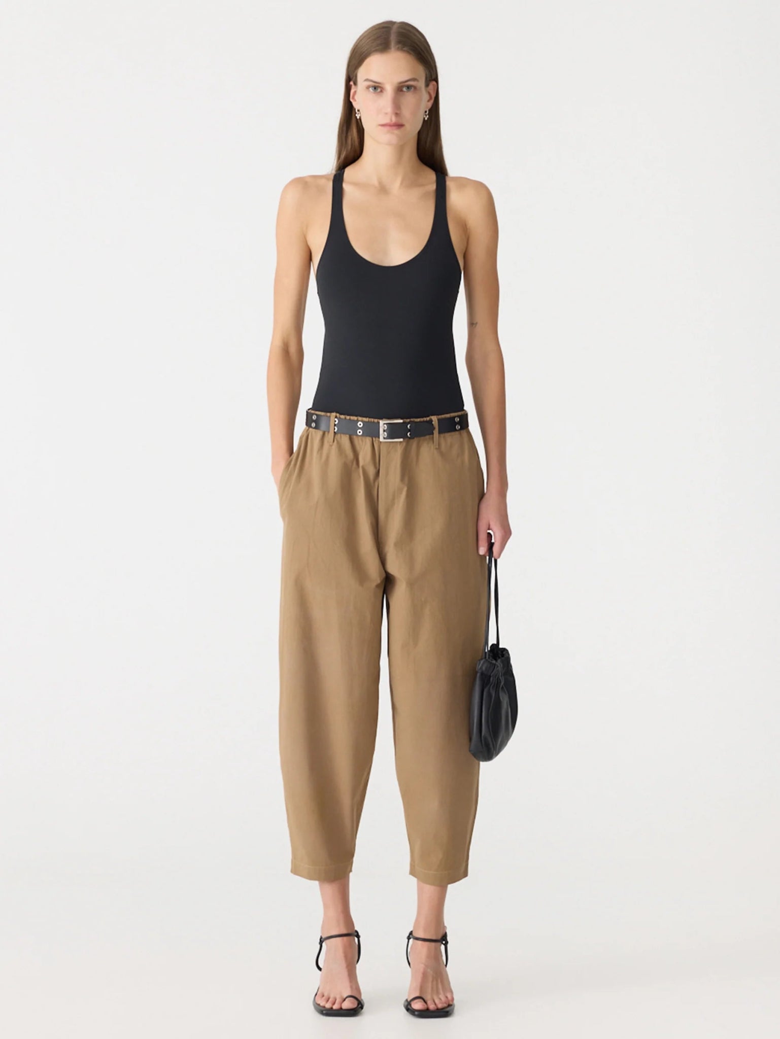 bassike | Crushed Cotton Summer Pant | Dark Tan | Palm Boutique