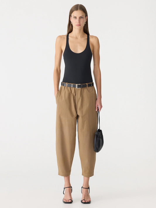 bassike | Crushed Cotton Summer Pant | Dark Tan | Palm Boutique