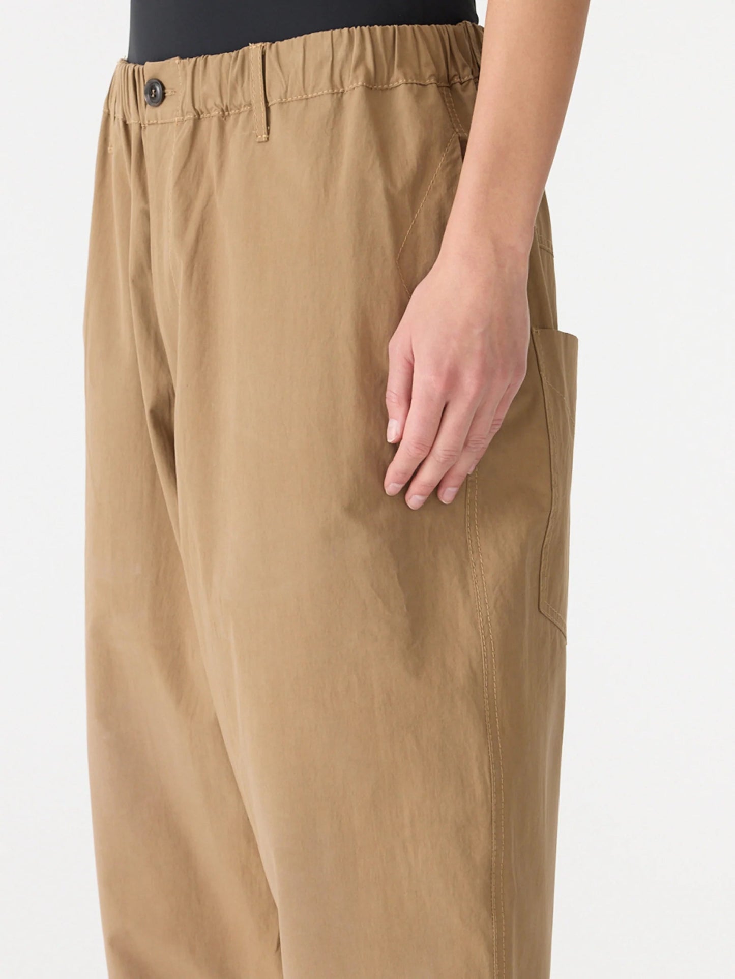 bassike | Crushed Cotton Summer Pant | Dark Tan | Palm Boutique