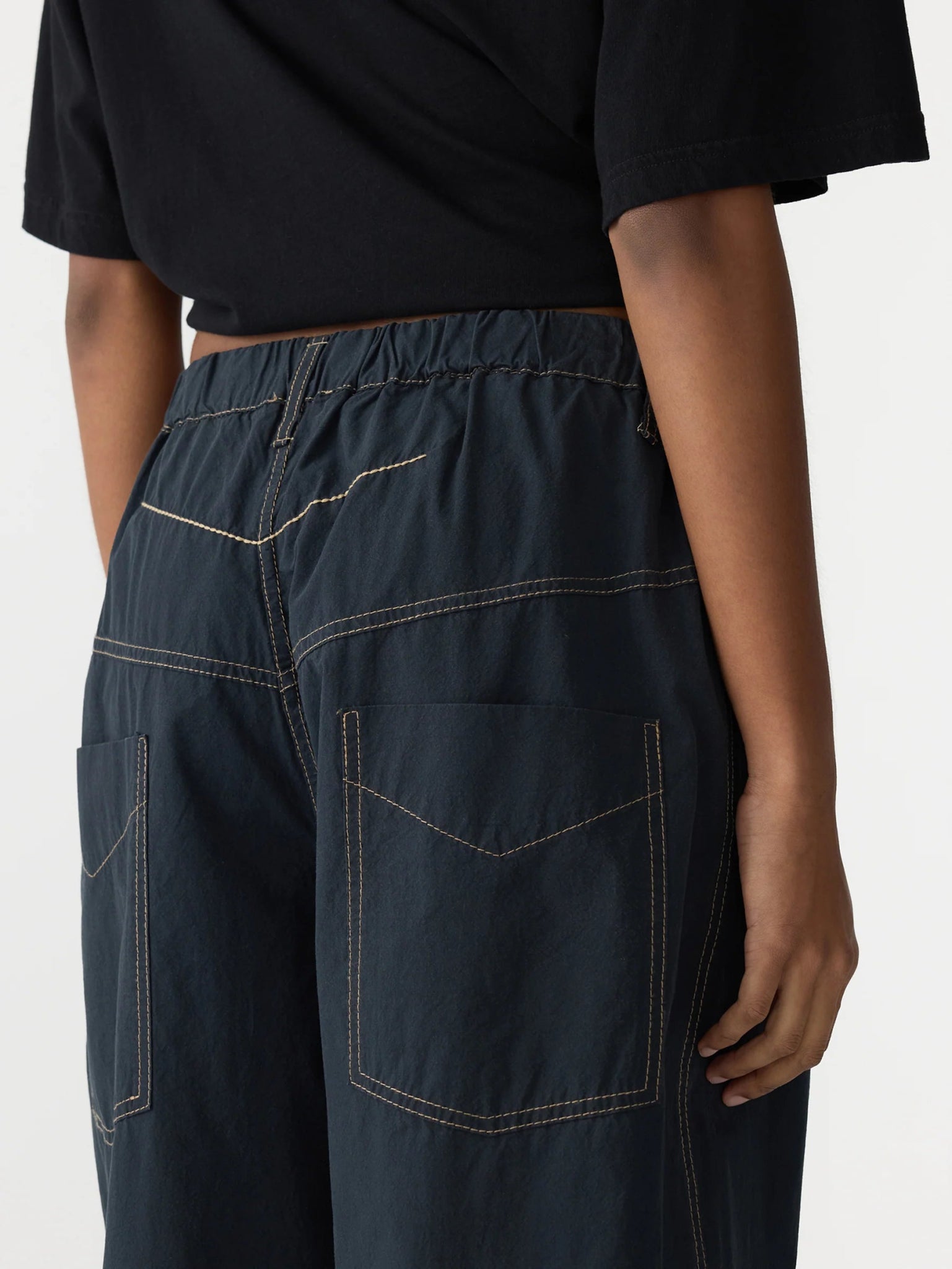 bassike | Crushed Cotton Summer Pant | Ink | Palm Boutique