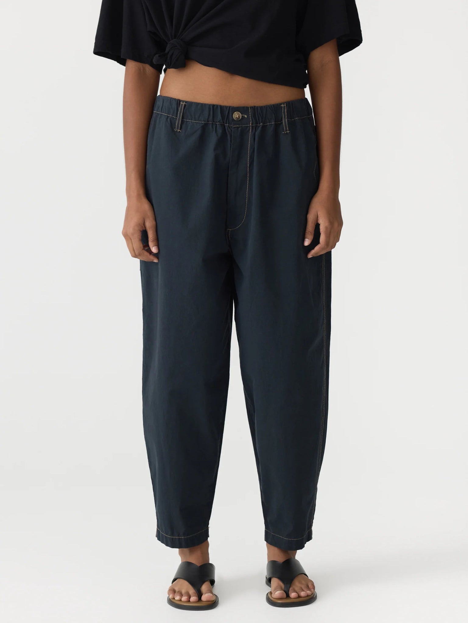 bassike | Crushed Cotton Summer Pant | Ink | Palm Boutique