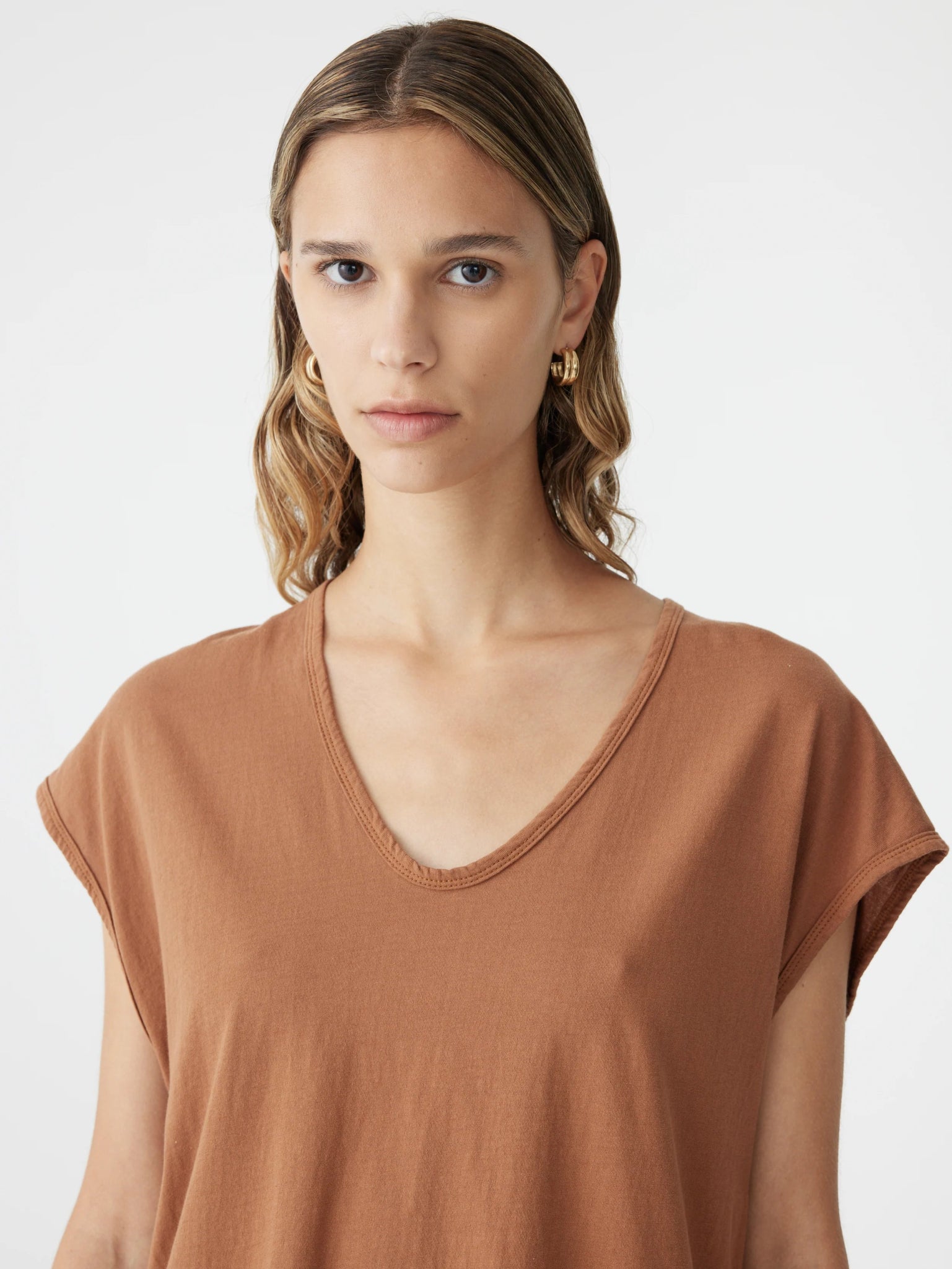 bassike | Fine Bind Scoop Neck Tank | Argan | Palm Boutique