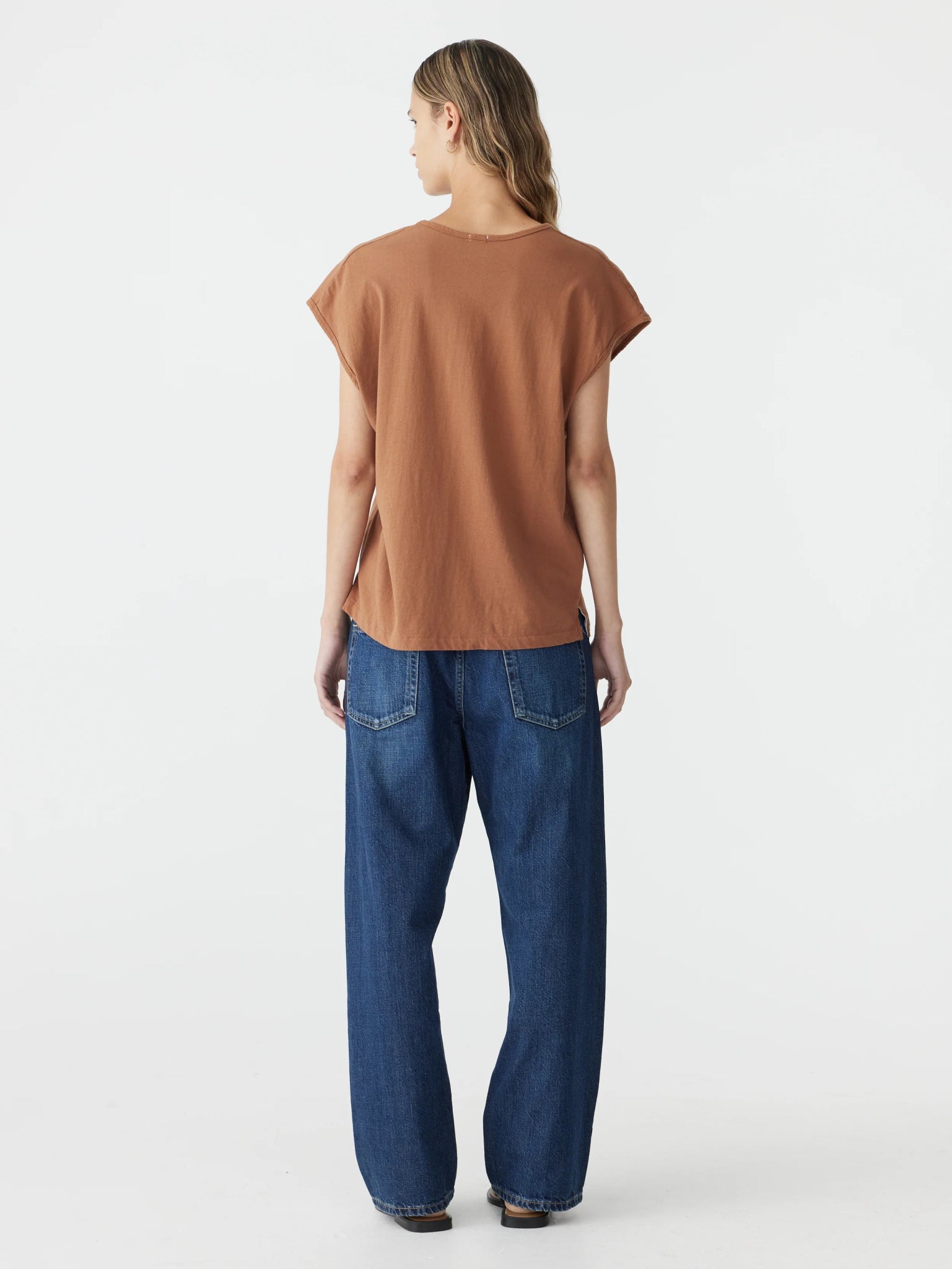 bassike | Fine Bind Scoop Neck Tank | Argan | Palm Boutique