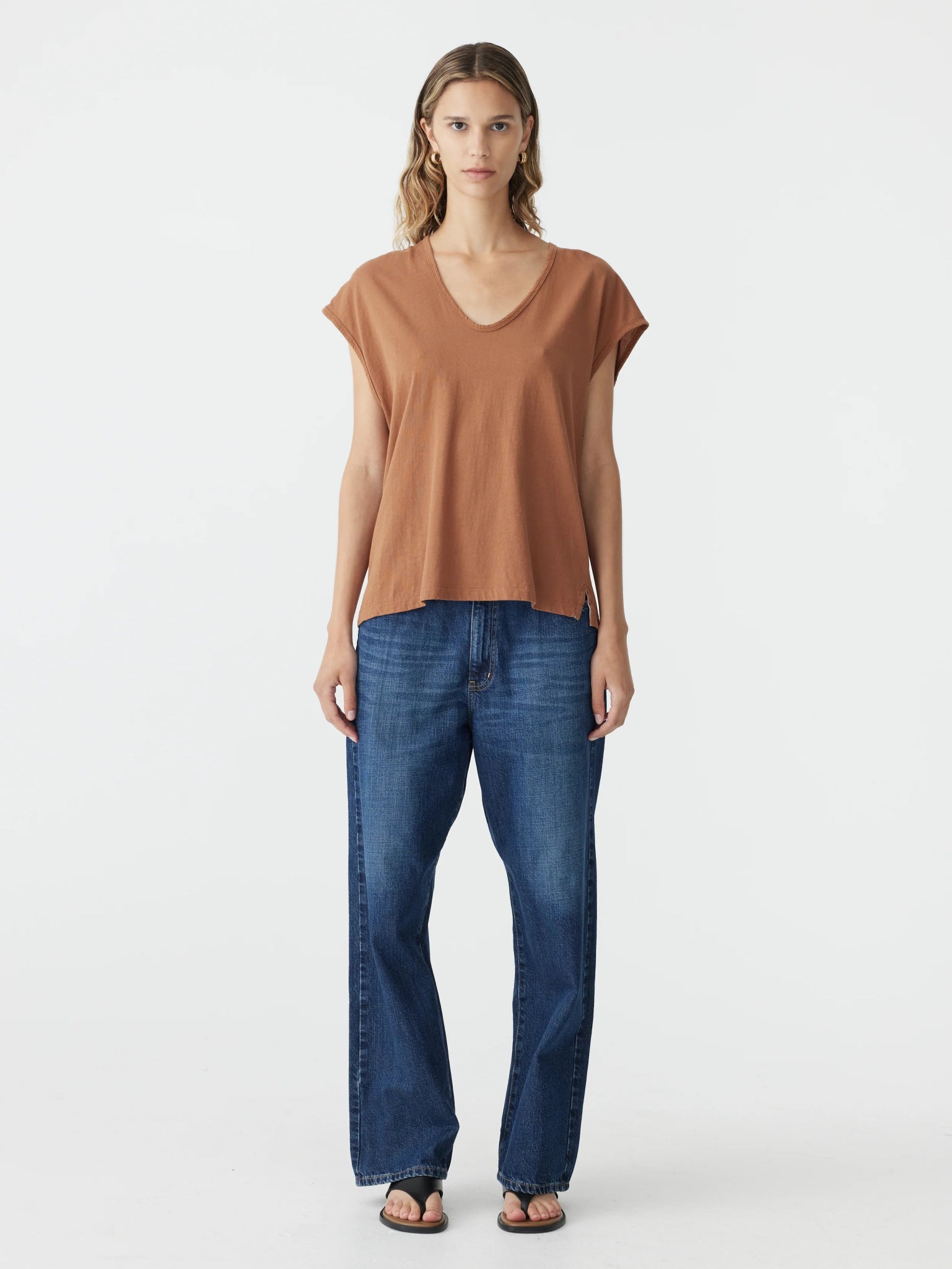bassike | Fine Bind Scoop Neck Tank | Argan | Palm Boutique