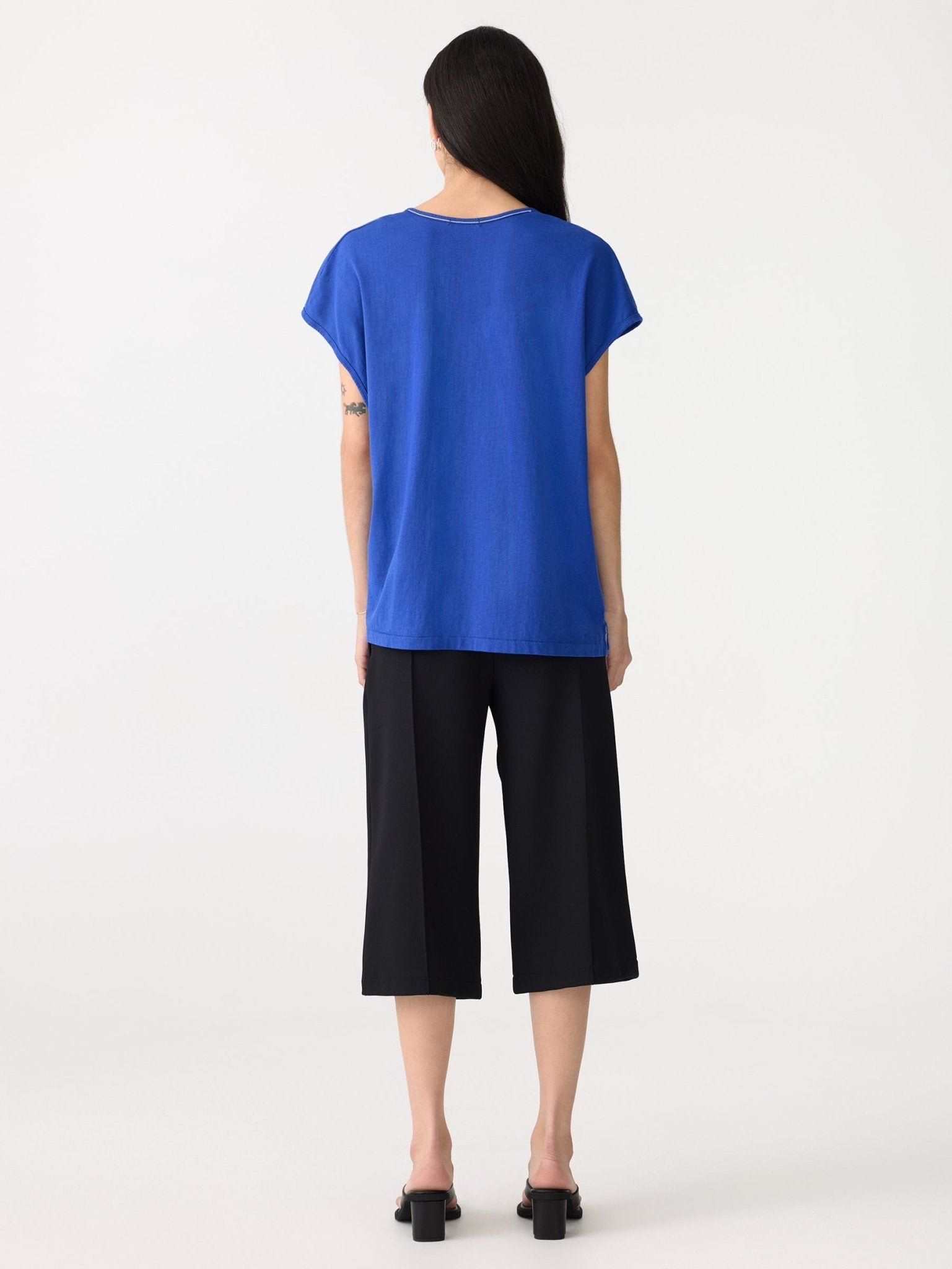 bassike | Fine Bind Scoop Neck Tank | Cobalt | Palm Boutique