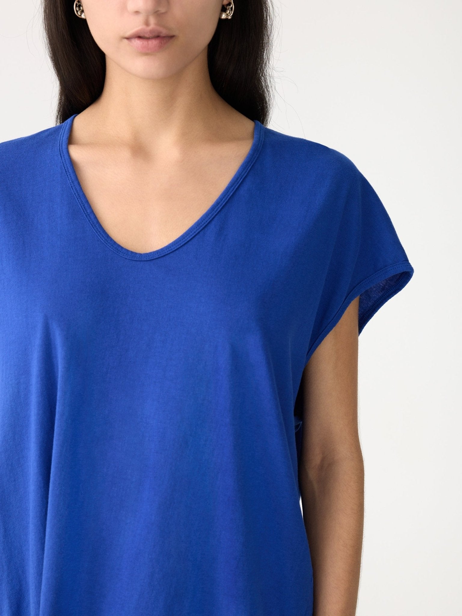 bassike | Fine Bind Scoop Neck Tank | Cobalt | Palm Boutique