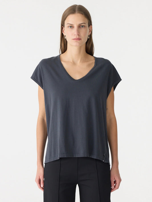 bassike | Fine Bind Scoop Neck Tank | Washed Navy | Palm Boutique