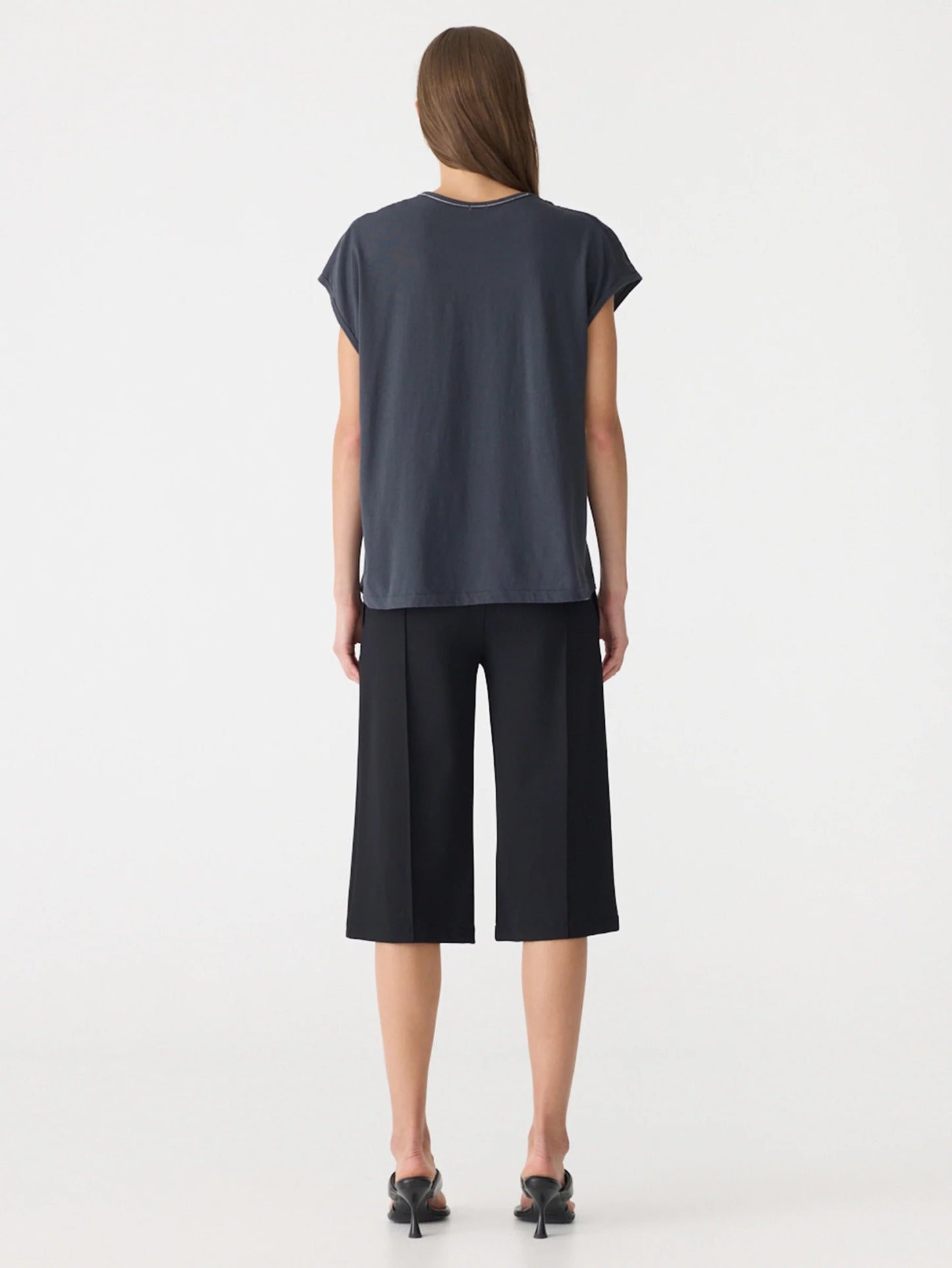 bassike | Fine Bind Scoop Neck Tank | Washed Navy | Palm Boutique