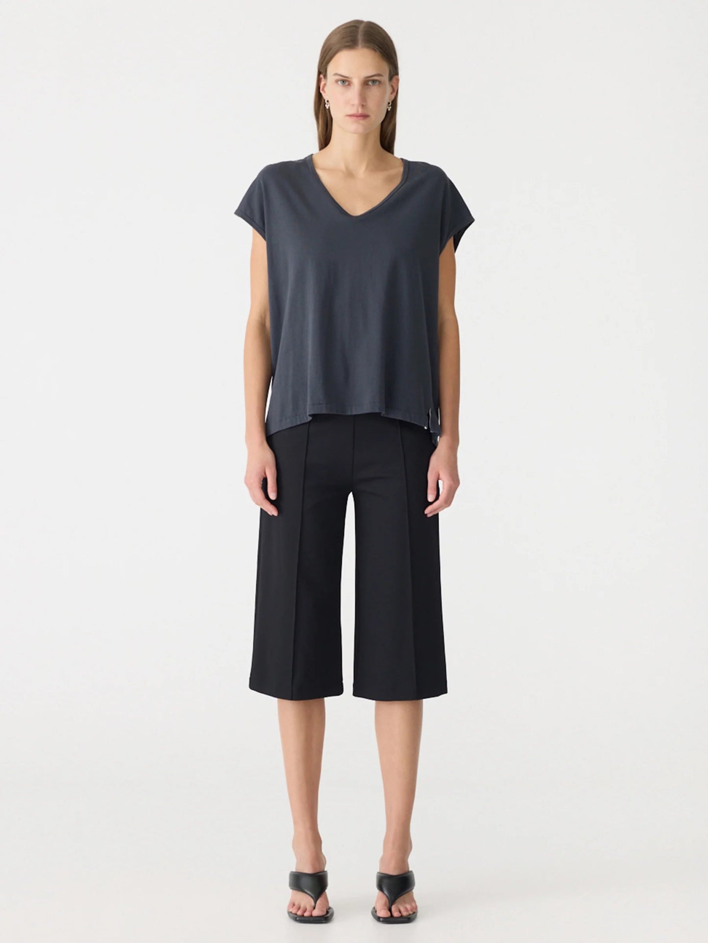 bassike | Fine Bind Scoop Neck Tank | Washed Navy | Palm Boutique