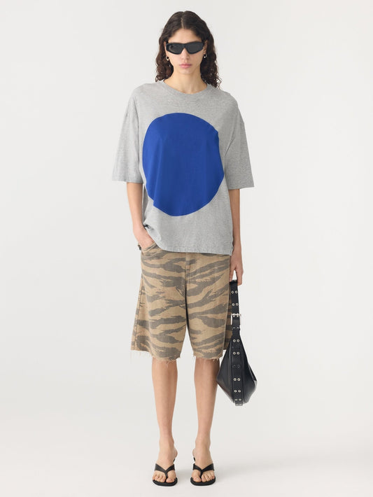bassike | Grey Marl /Cob Slouch Dot Print T-shirt | Palm Boutique
