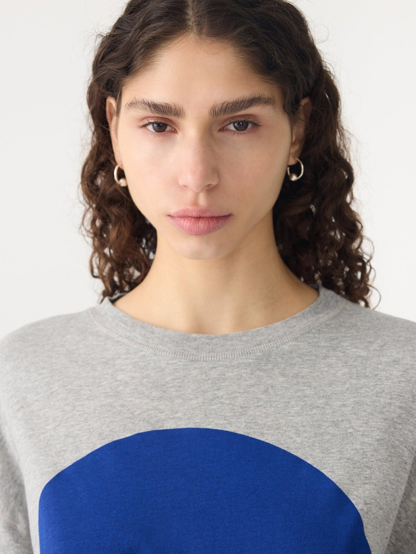 bassike | Grey Marl /Cob Slouch Dot Print T-shirt | Palm Boutique