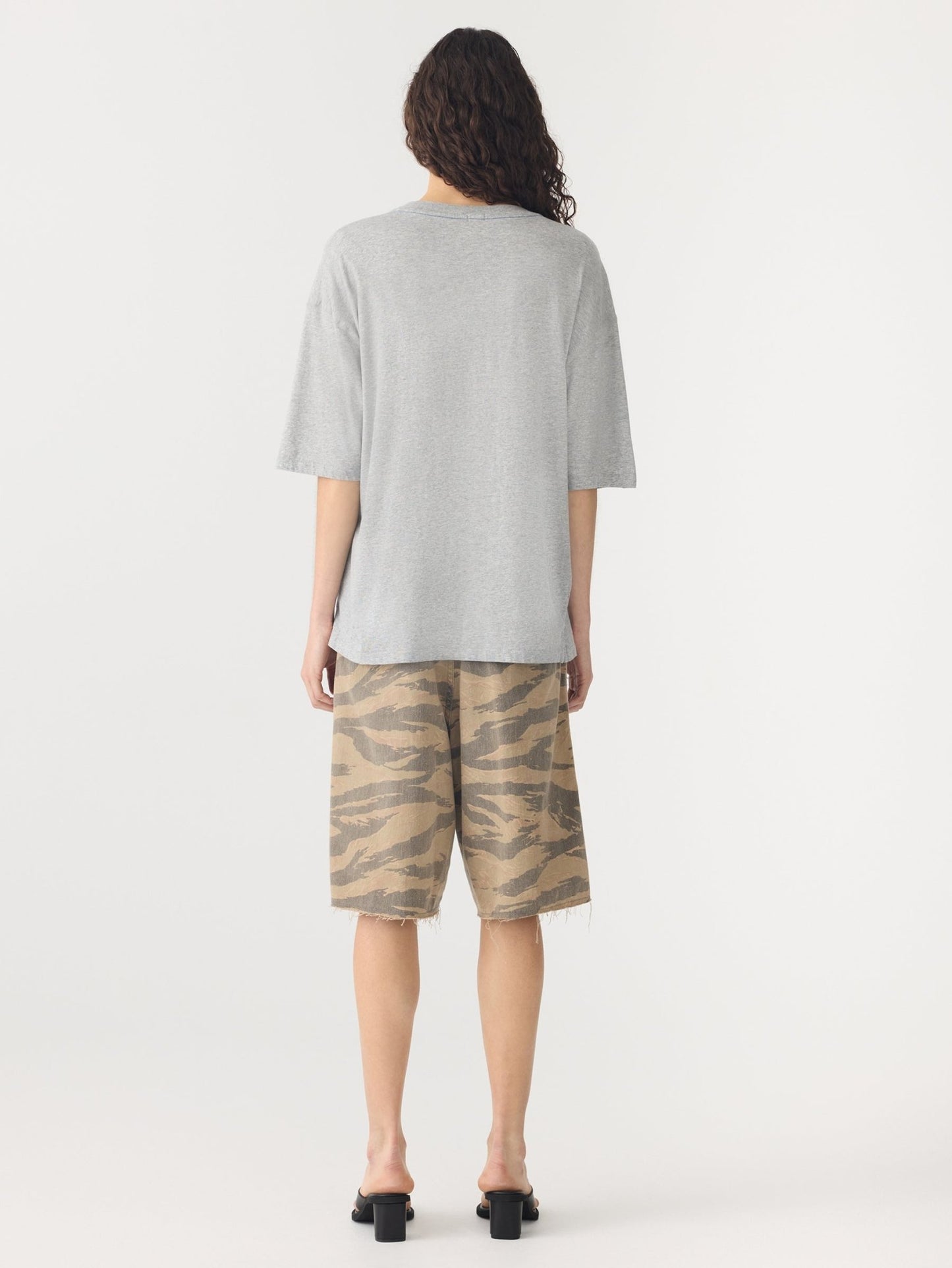 bassike | Grey Marl /Cob Slouch Dot Print T-shirt | Palm Boutique