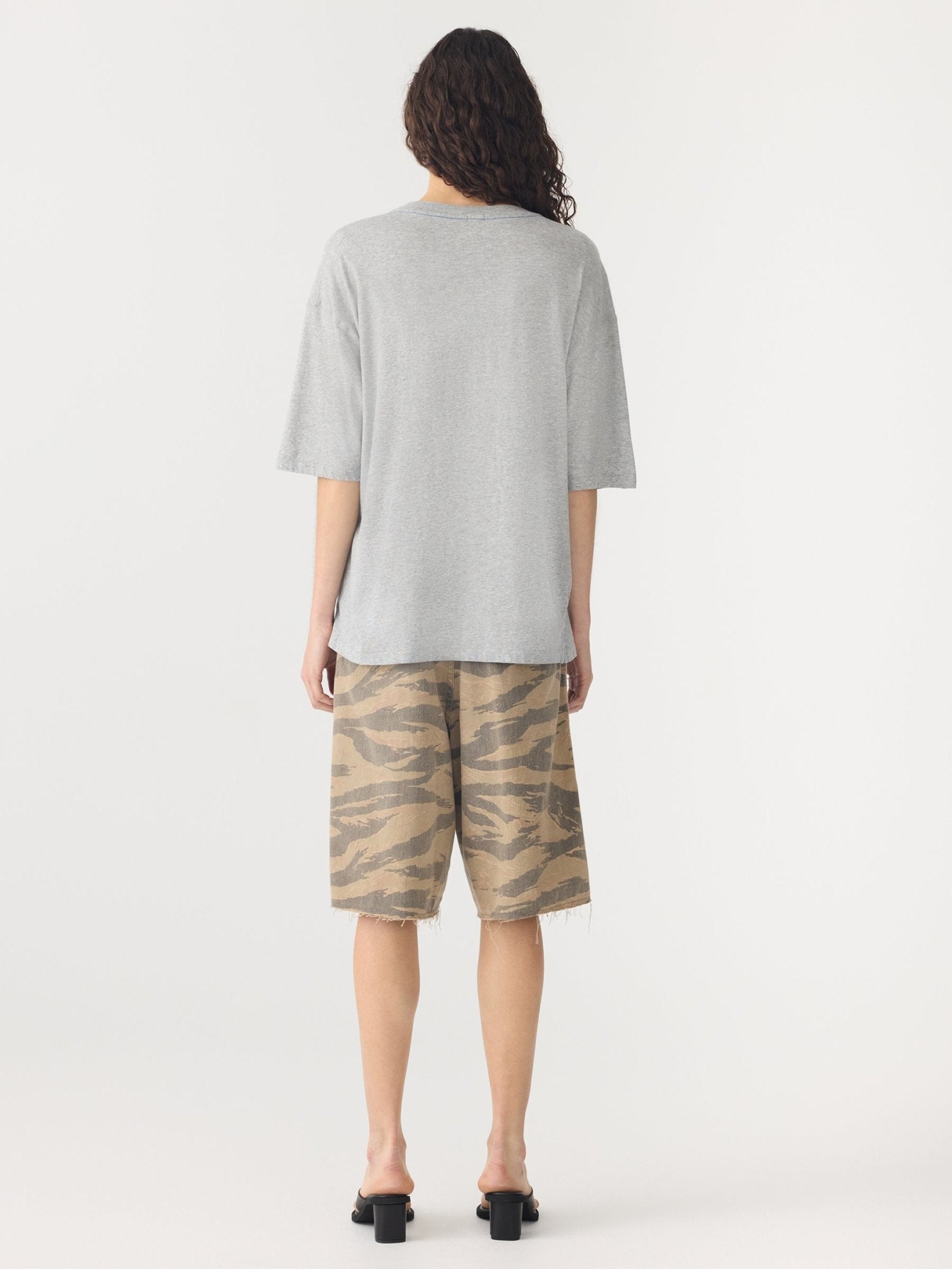 bassike | Grey Marl /Cob Slouch Dot Print T-shirt | Palm Boutique