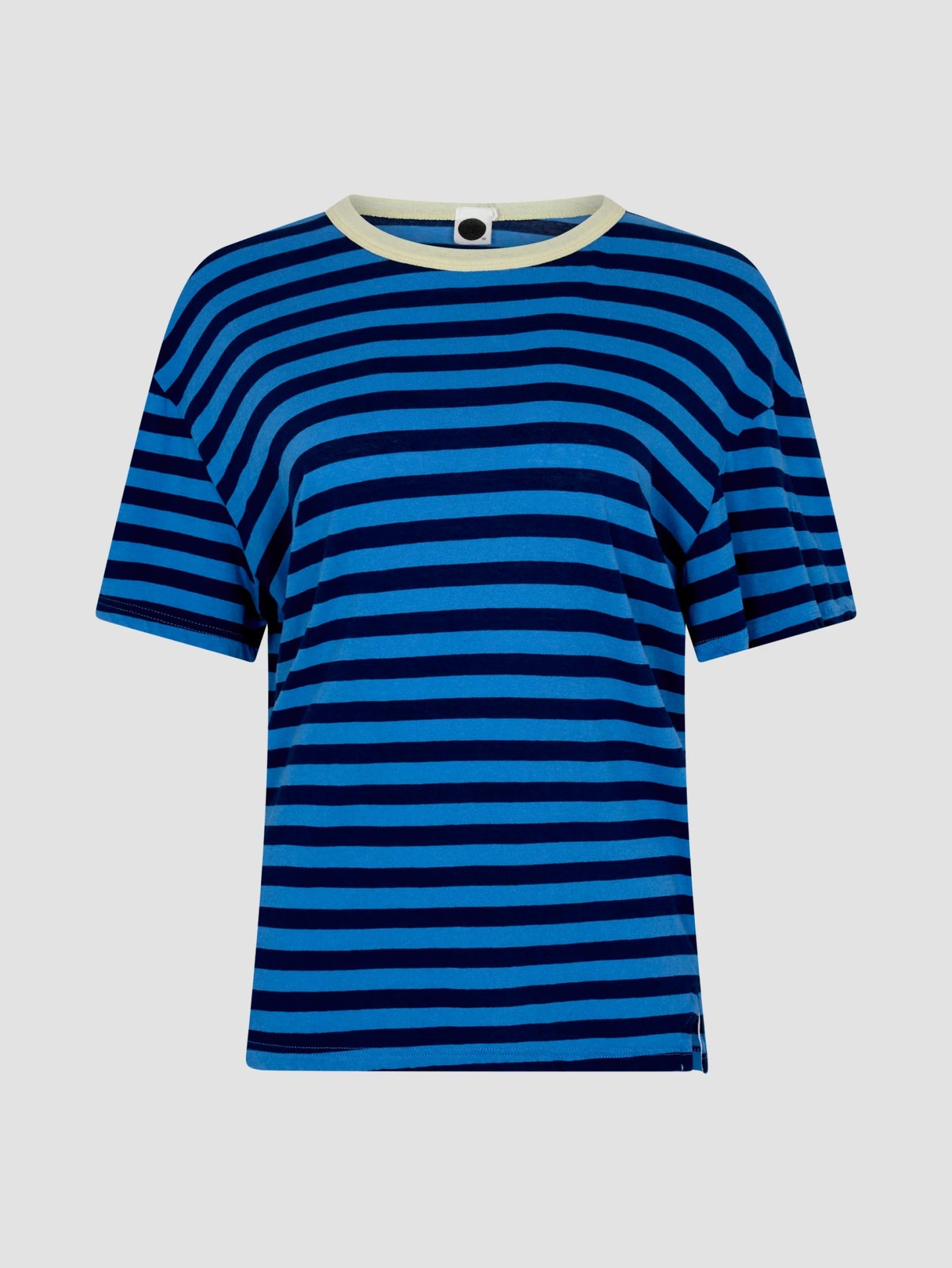 bassike | Stripe Boyfriend T-shirt | Light Blue/Navy | Palm Boutique