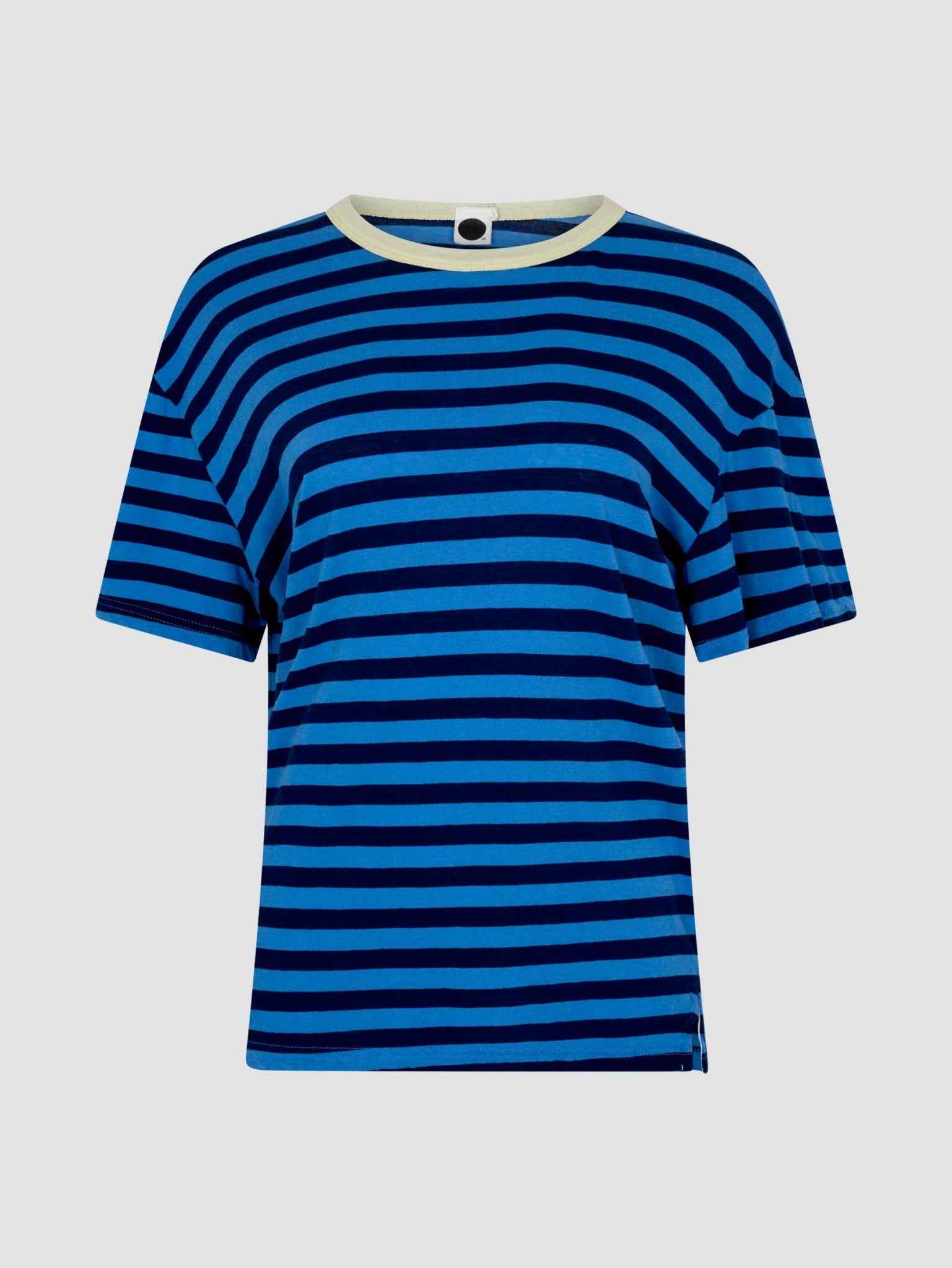 bassike | Stripe Boyfriend T-shirt | Light Blue/Navy | Palm Boutique